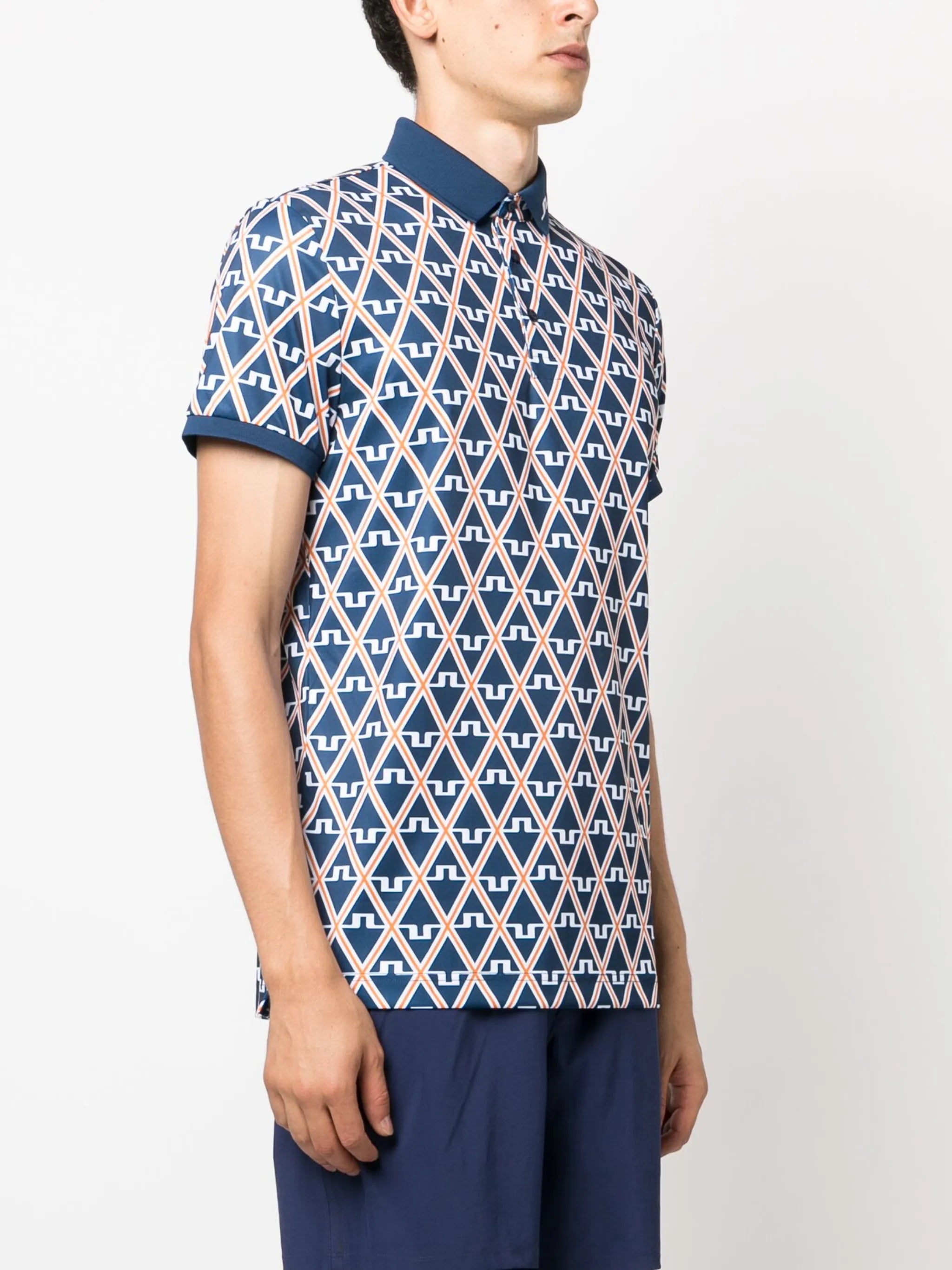 Tour Tech-print polo shirt