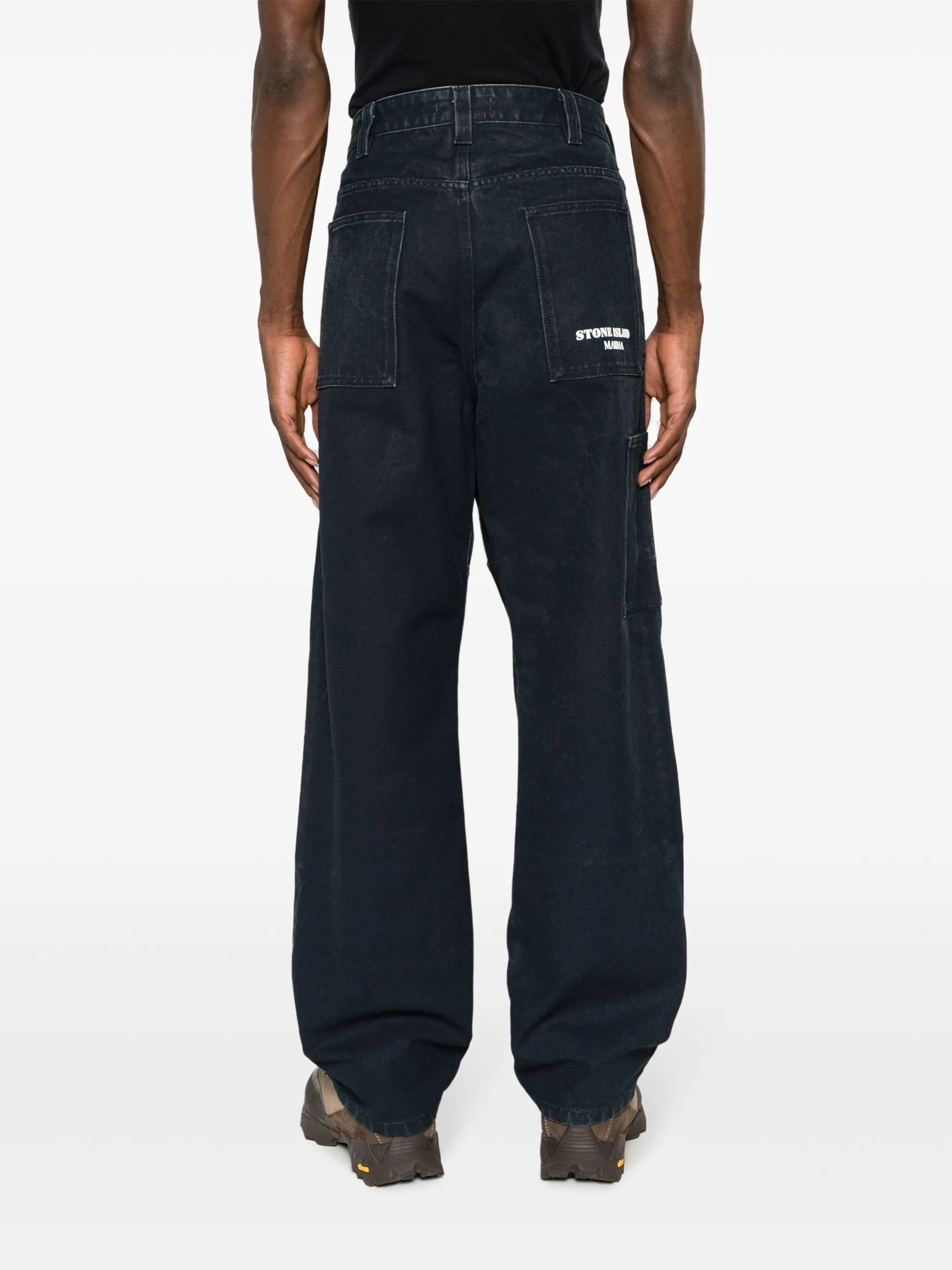 mid-rise cotton loose trousers