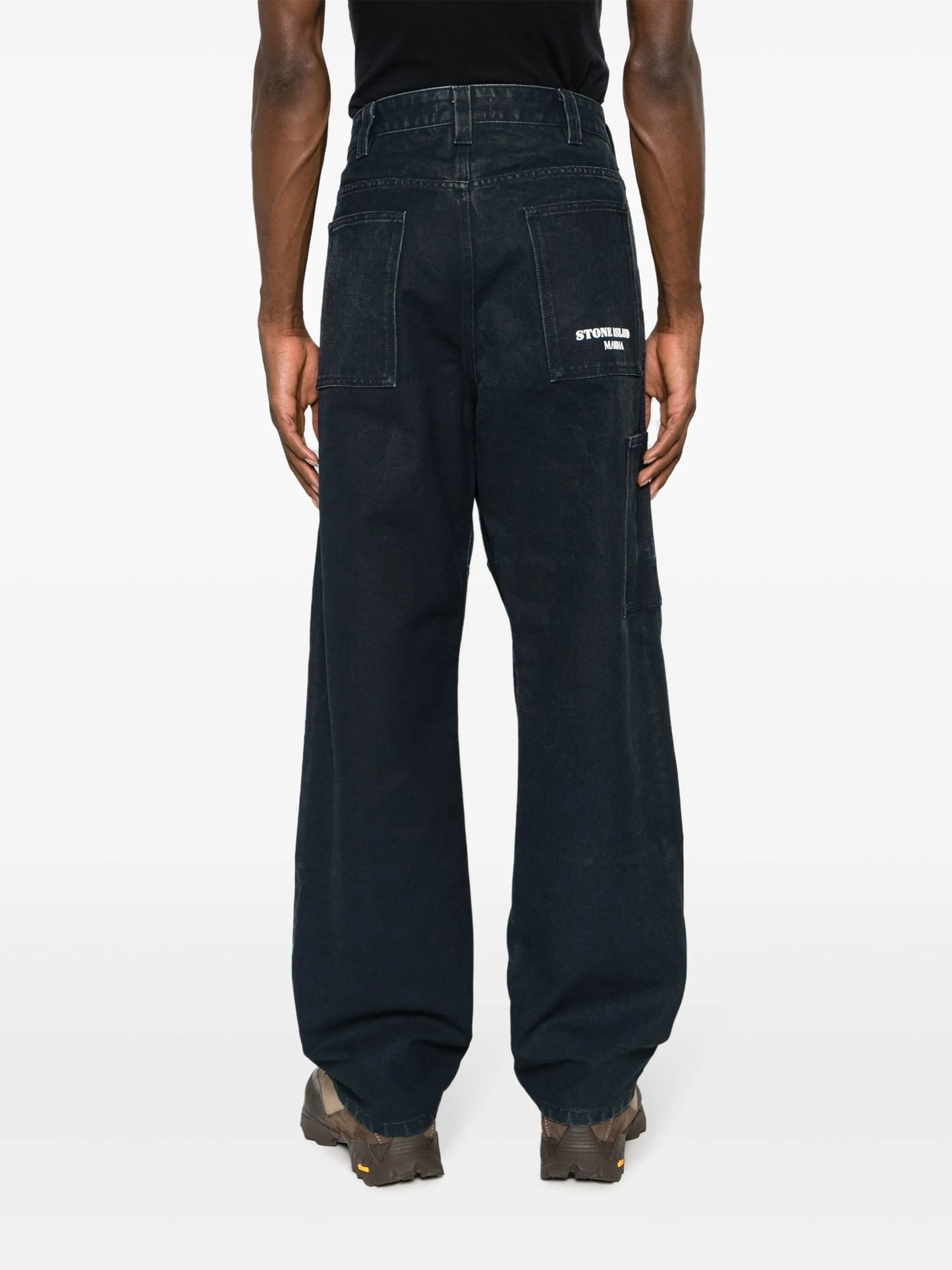 mid-rise cotton loose trousers