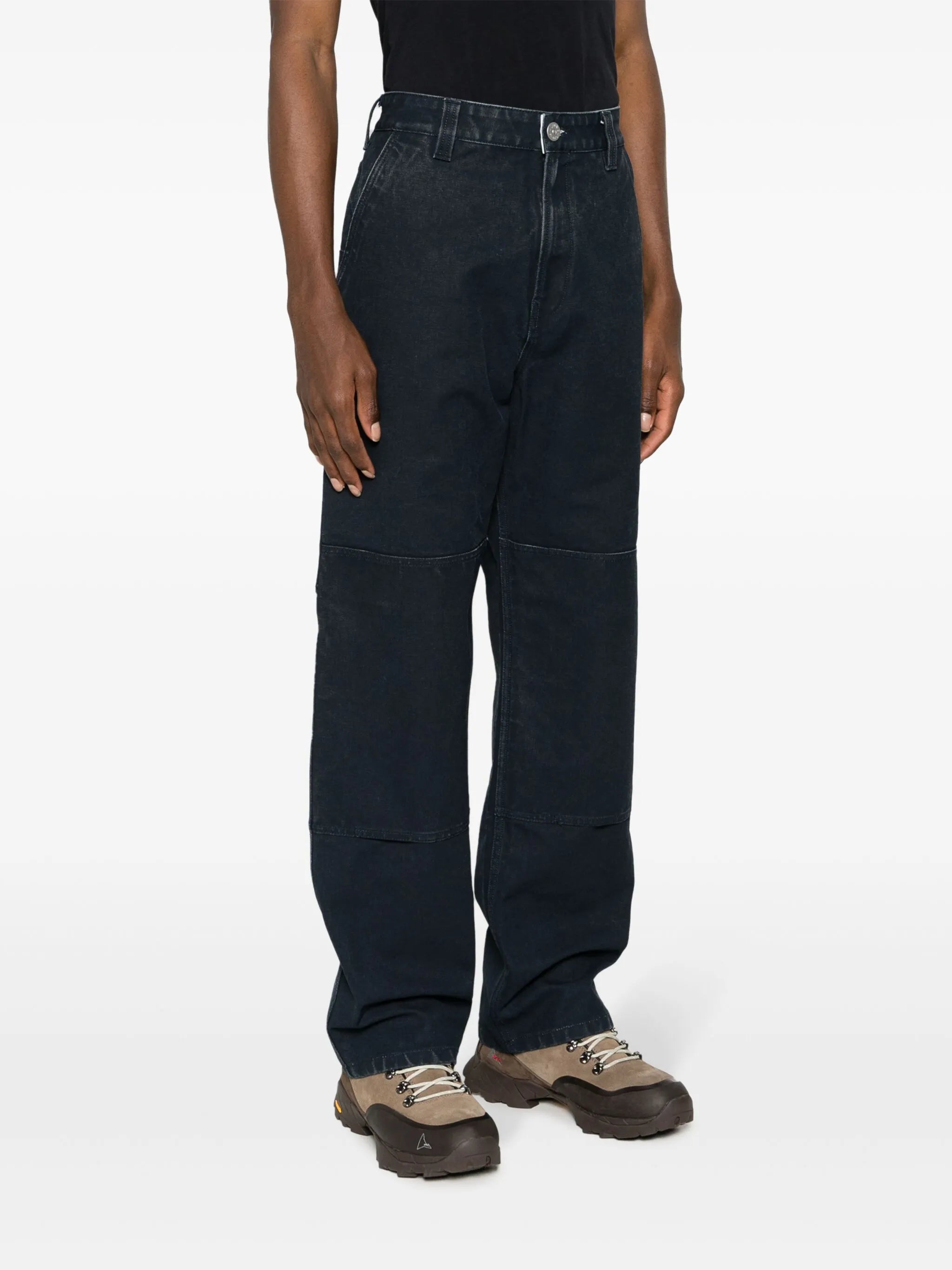 mid-rise cotton loose trousers