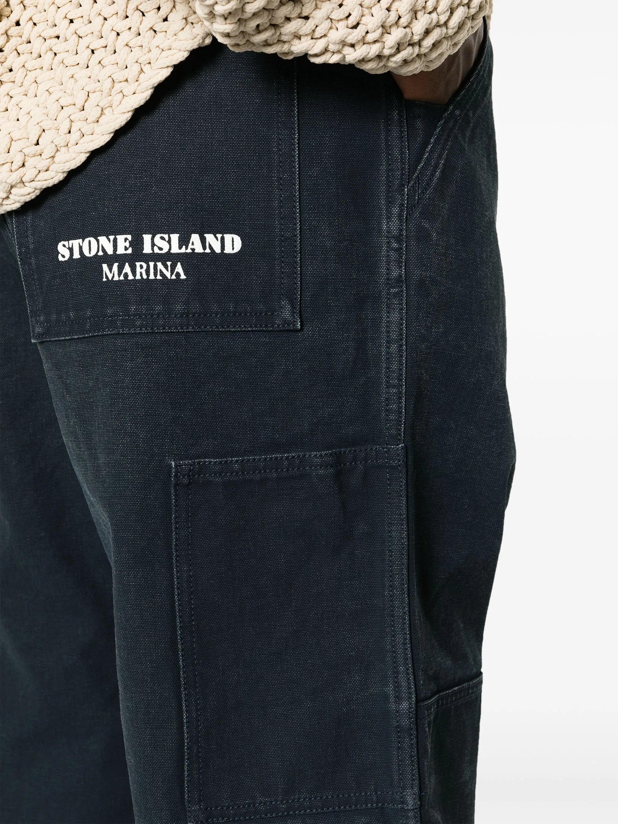 mid-rise cotton loose trousers