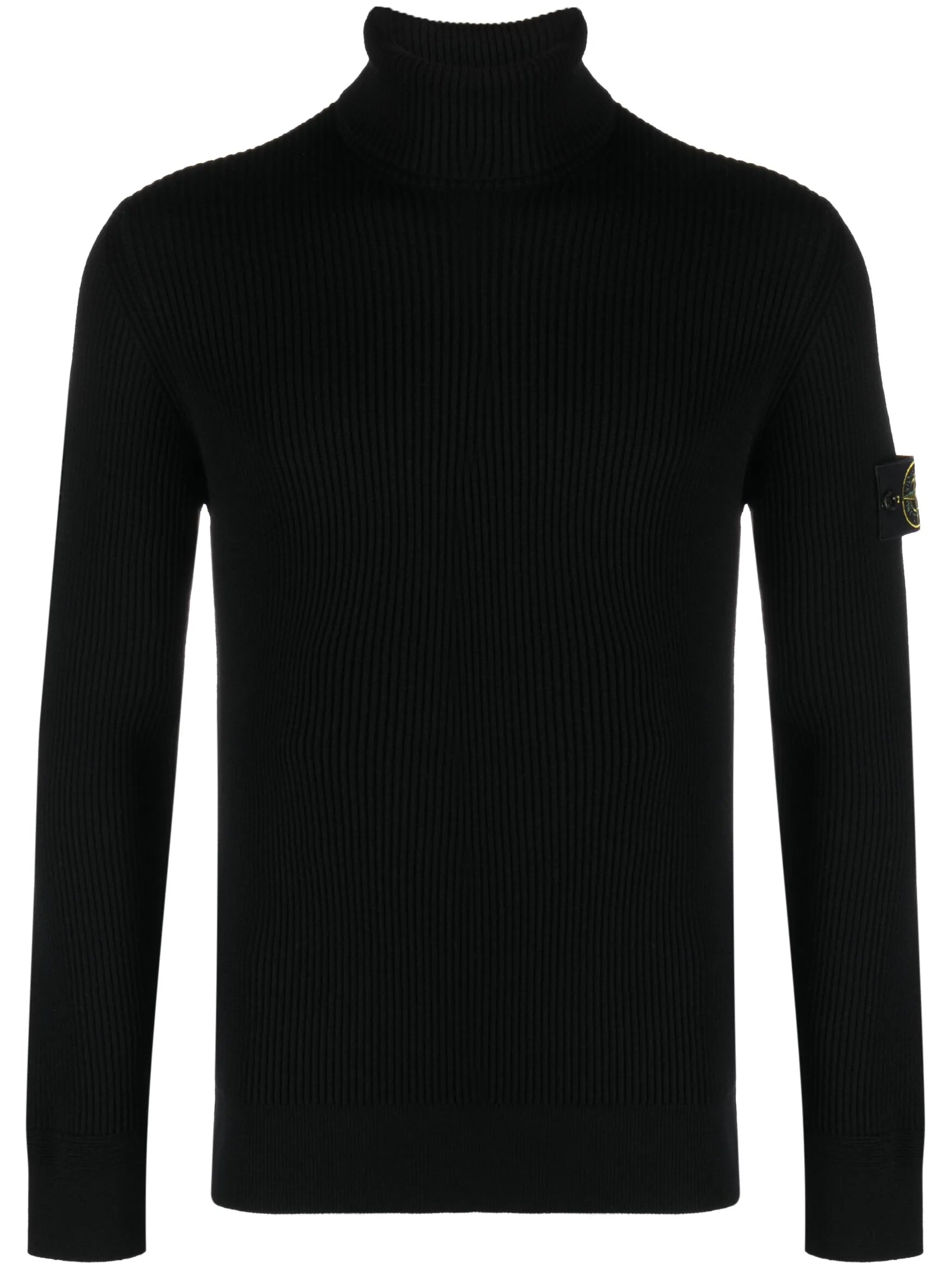 Compass-patch roll-neck jumper