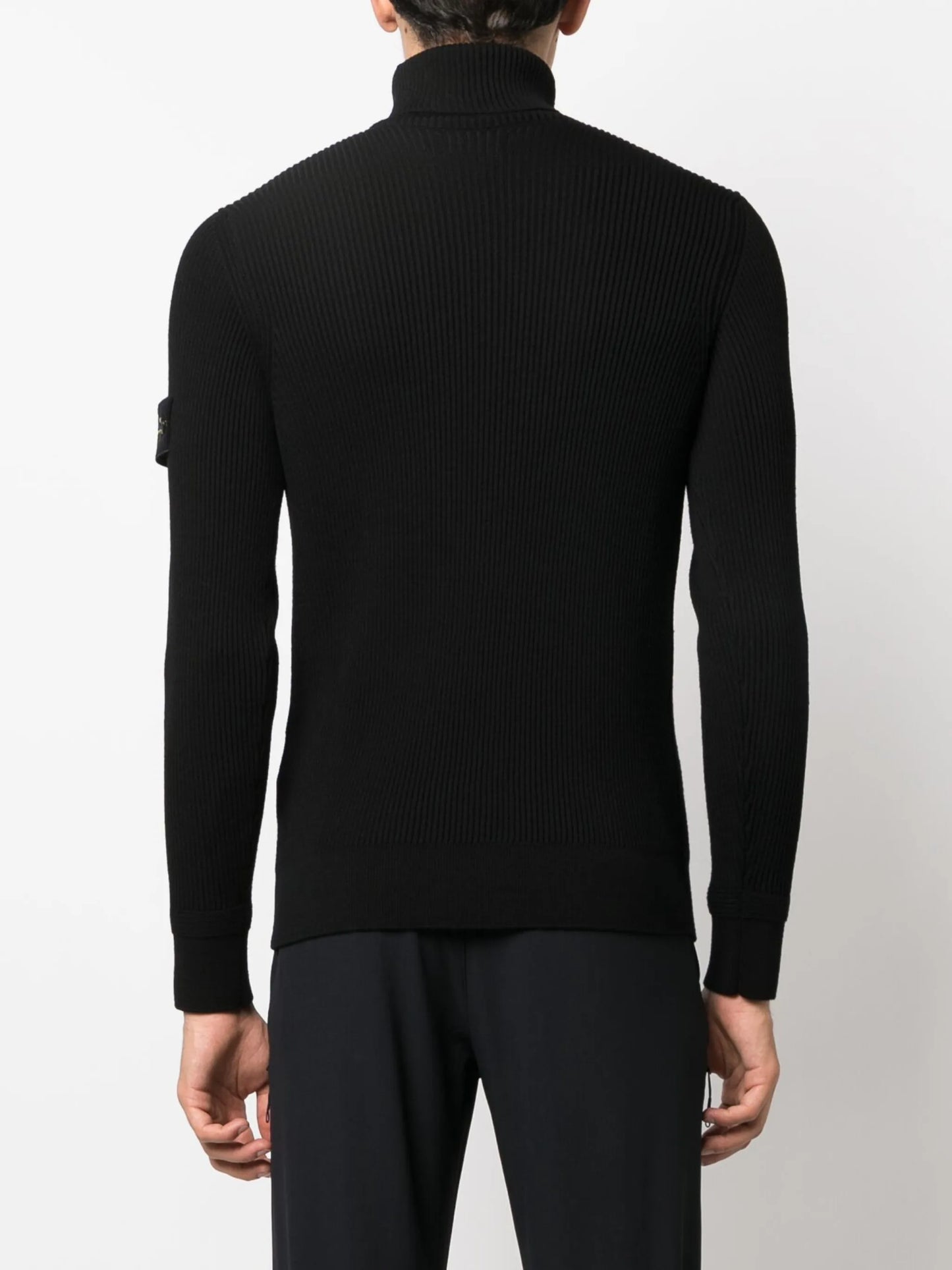 Compass-patch roll-neck jumper
