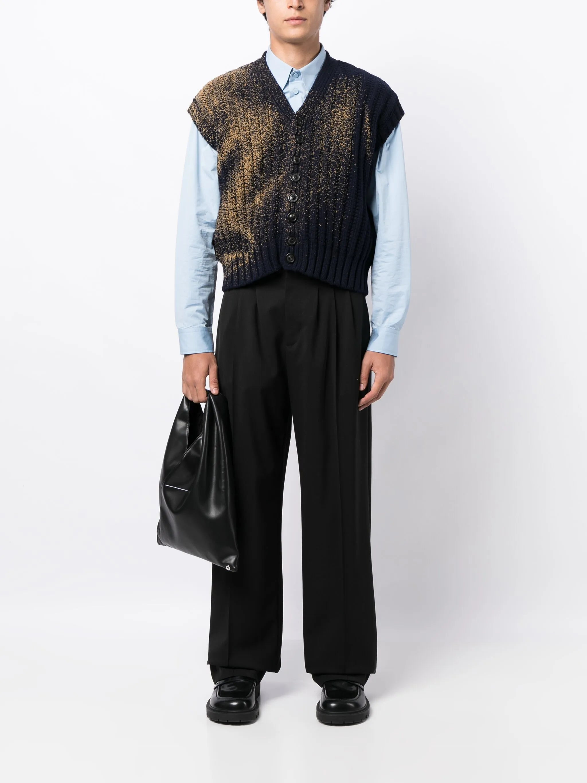 Sandstorm contrasting-trim V-neck cardigan