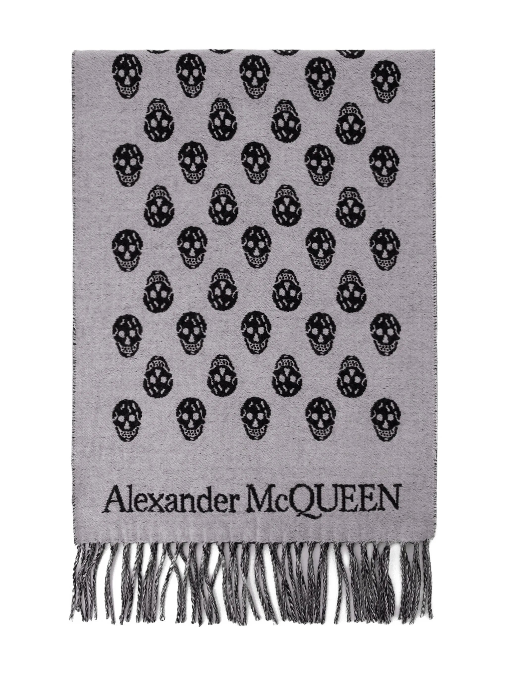 skull-intarsia wool scarf