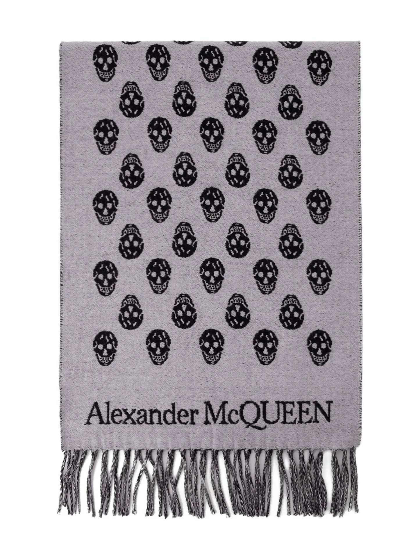 skull-intarsia wool scarf