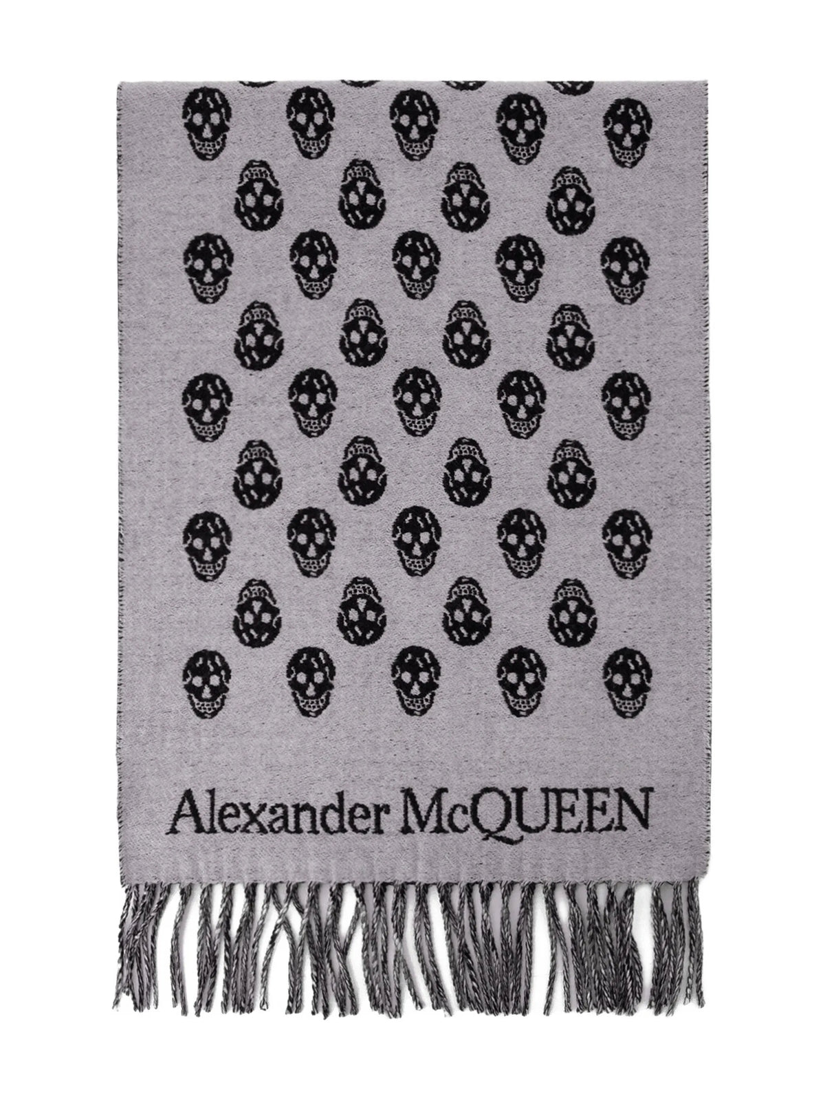 skull-intarsia wool scarf