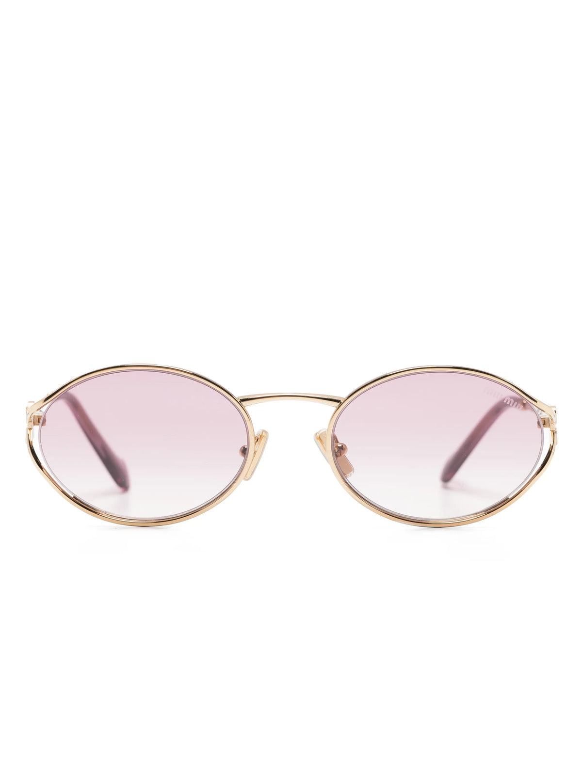 logo-plaque oval-frame sunglasses