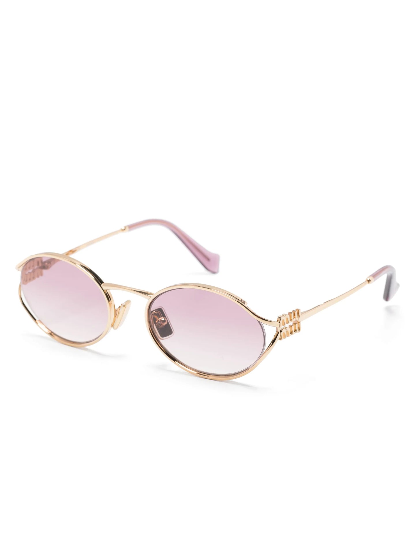 logo-plaque oval-frame sunglasses