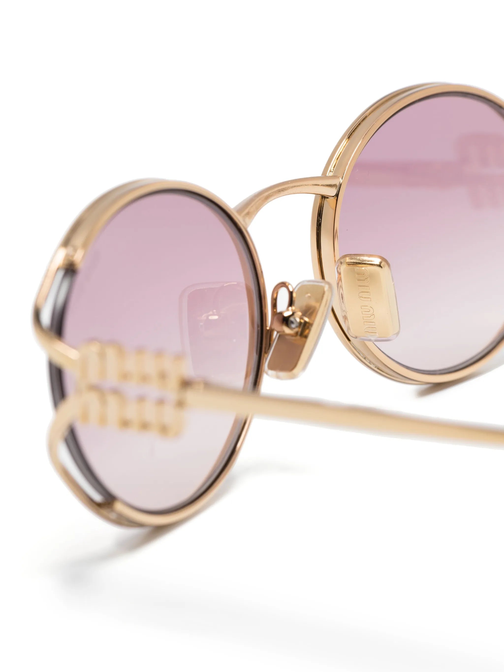 logo-plaque oval-frame sunglasses