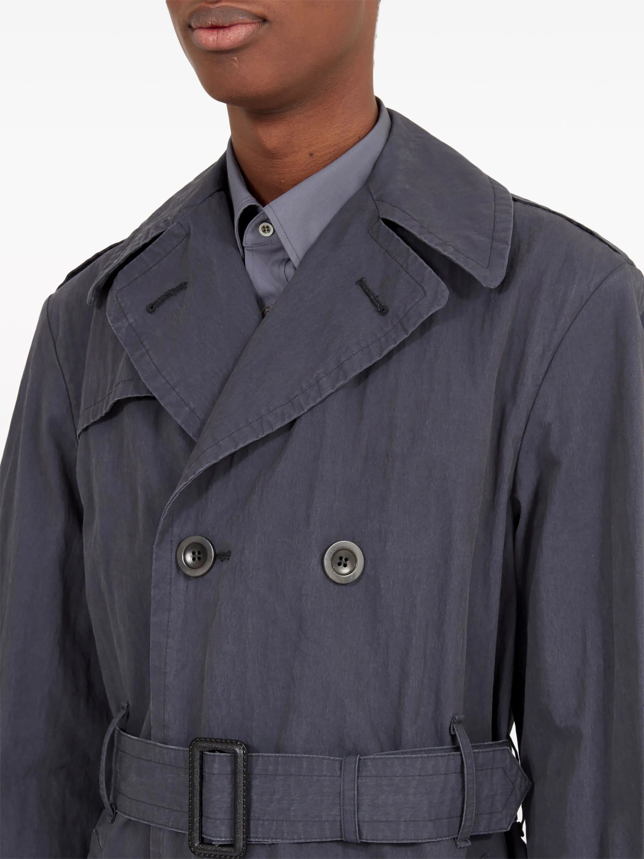 double-breasted trench coat