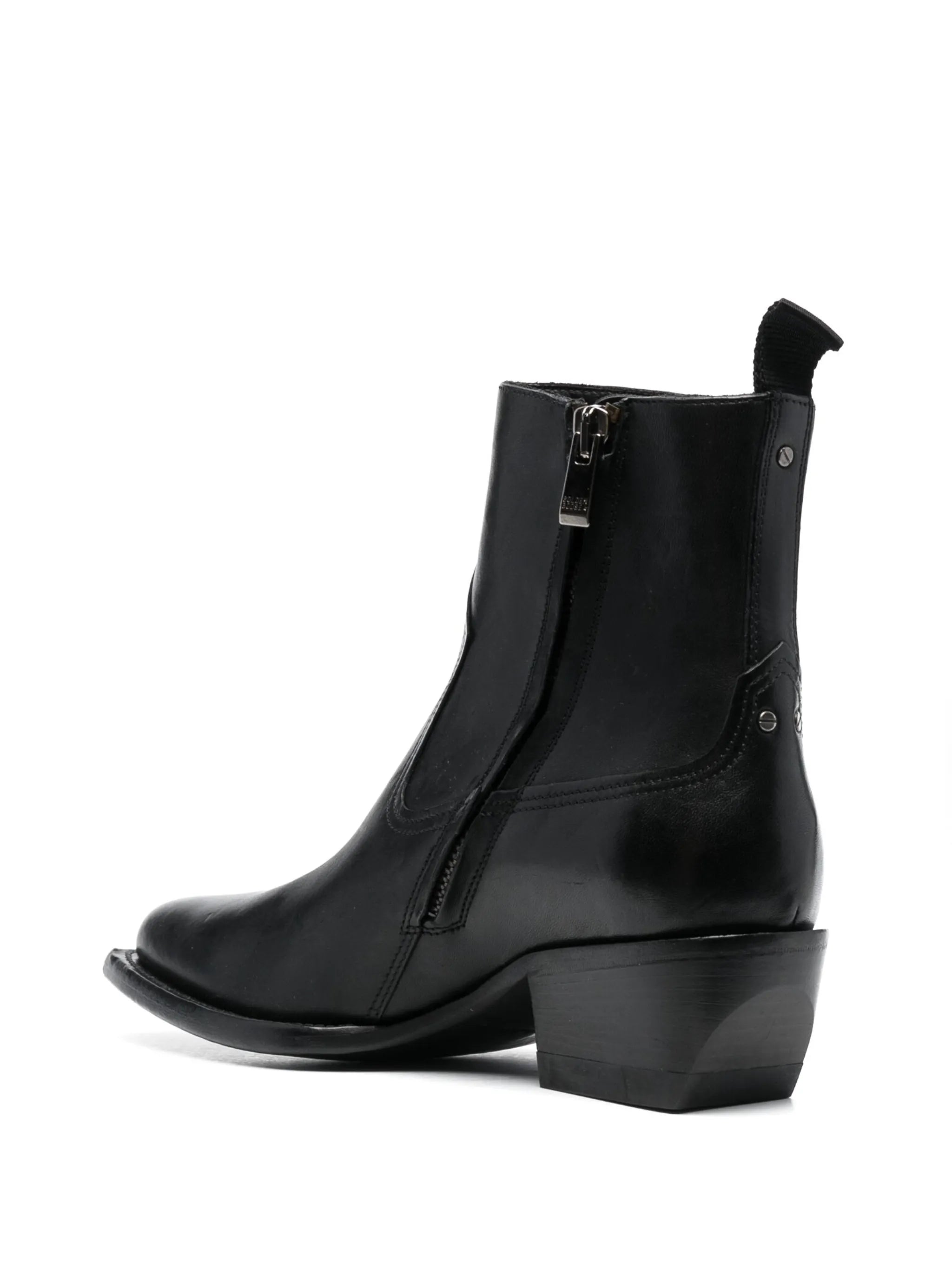 50mm pointed-toe leather boots