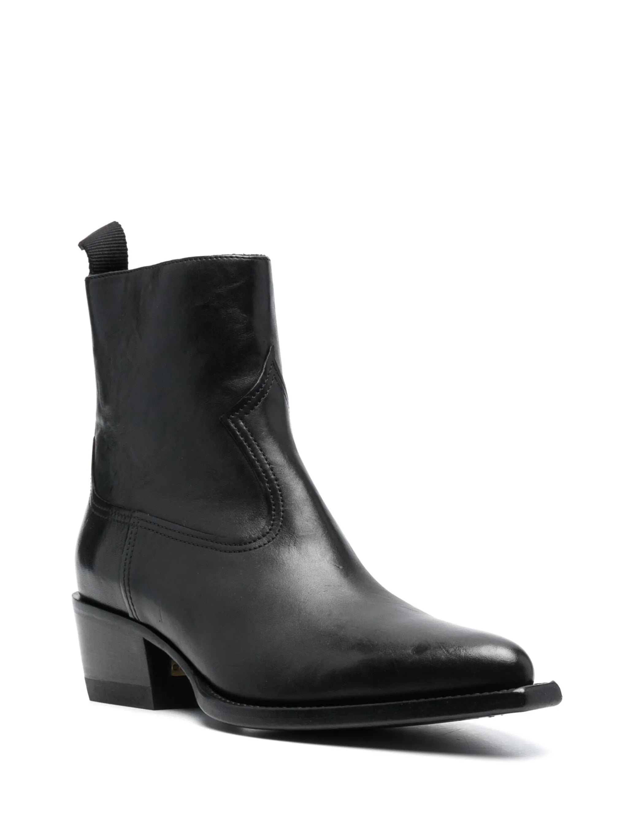 50mm pointed-toe leather boots