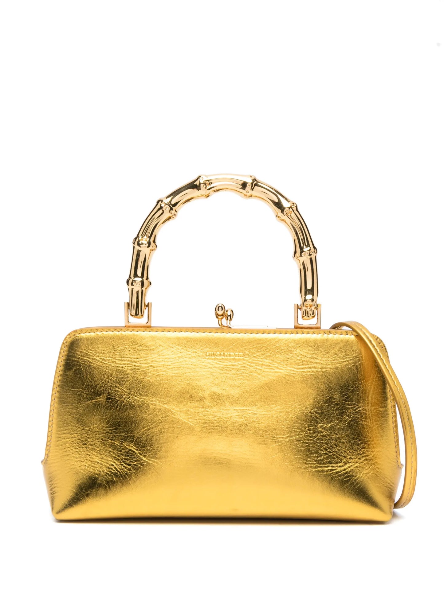 small Goji Bamboo metallic clutch bag
