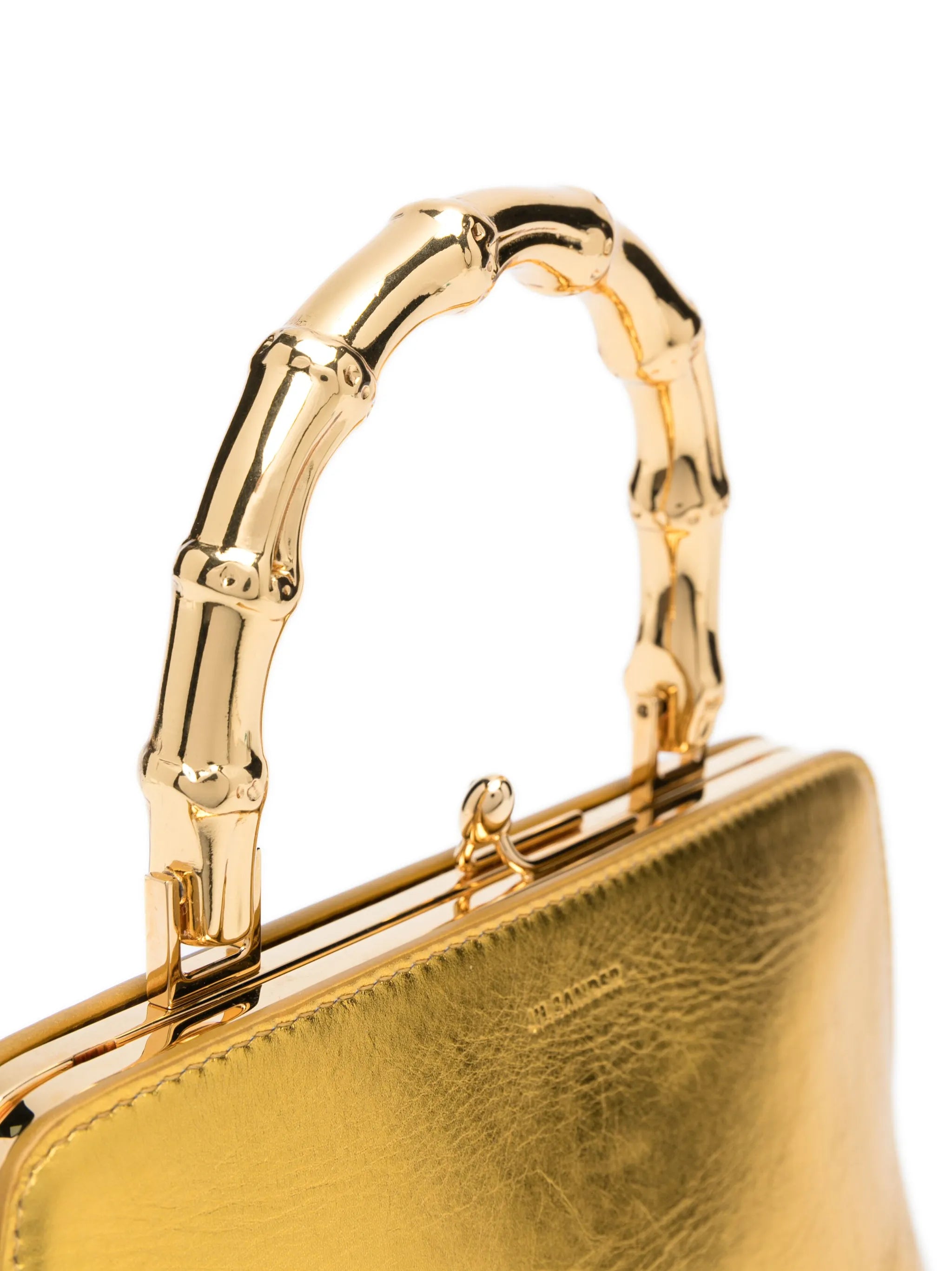 small Goji Bamboo metallic clutch bag