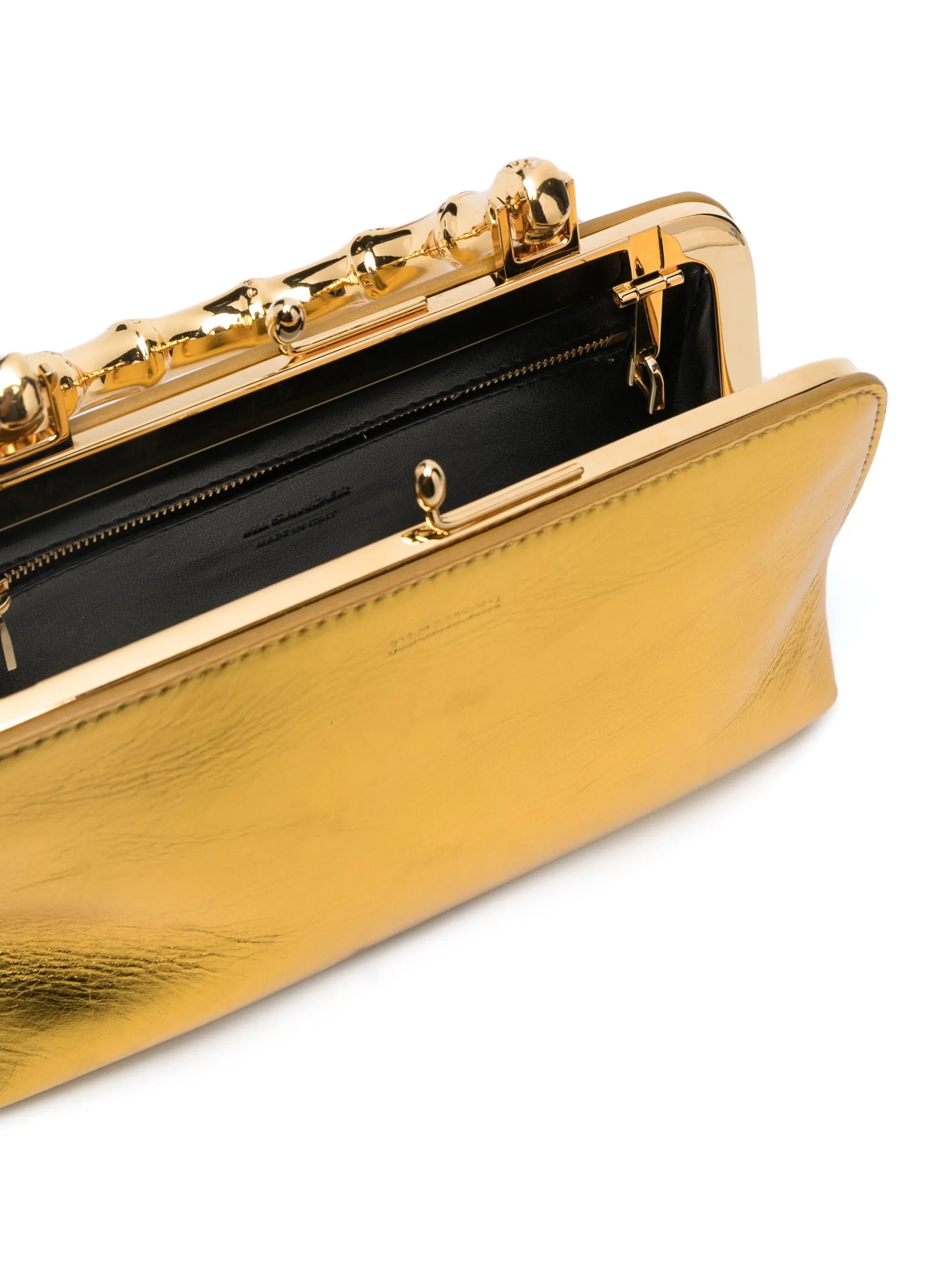 small Goji Bamboo metallic clutch bag