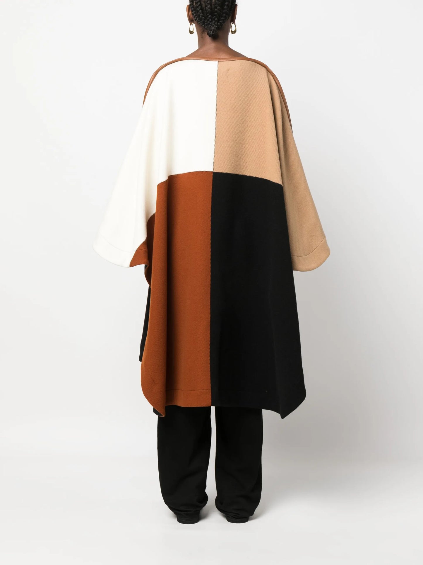 colour-block knitted cape