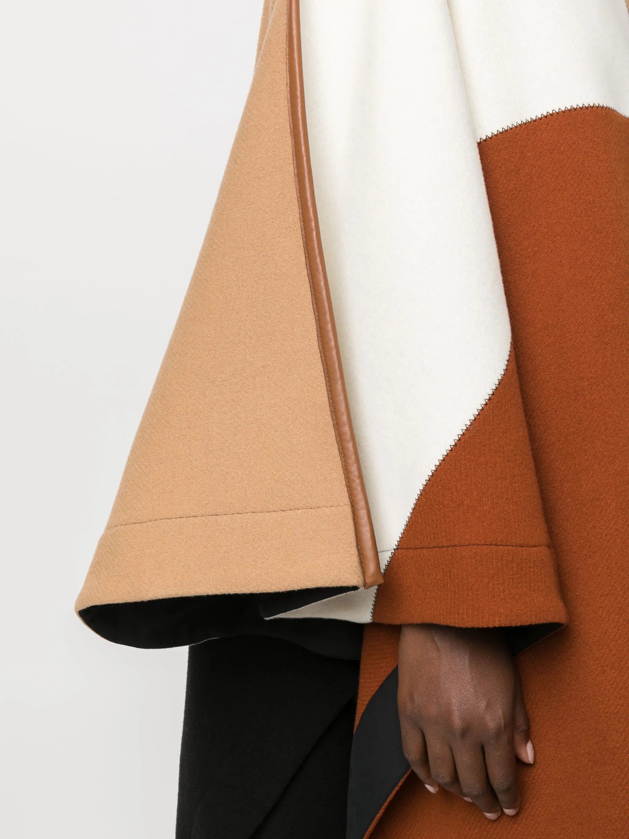colour-block knitted cape