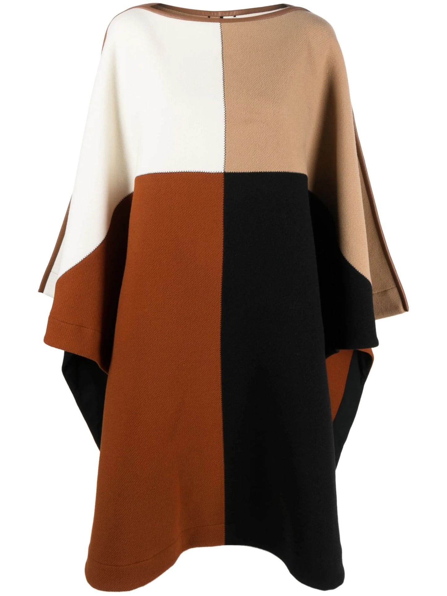 colour-block knitted cape