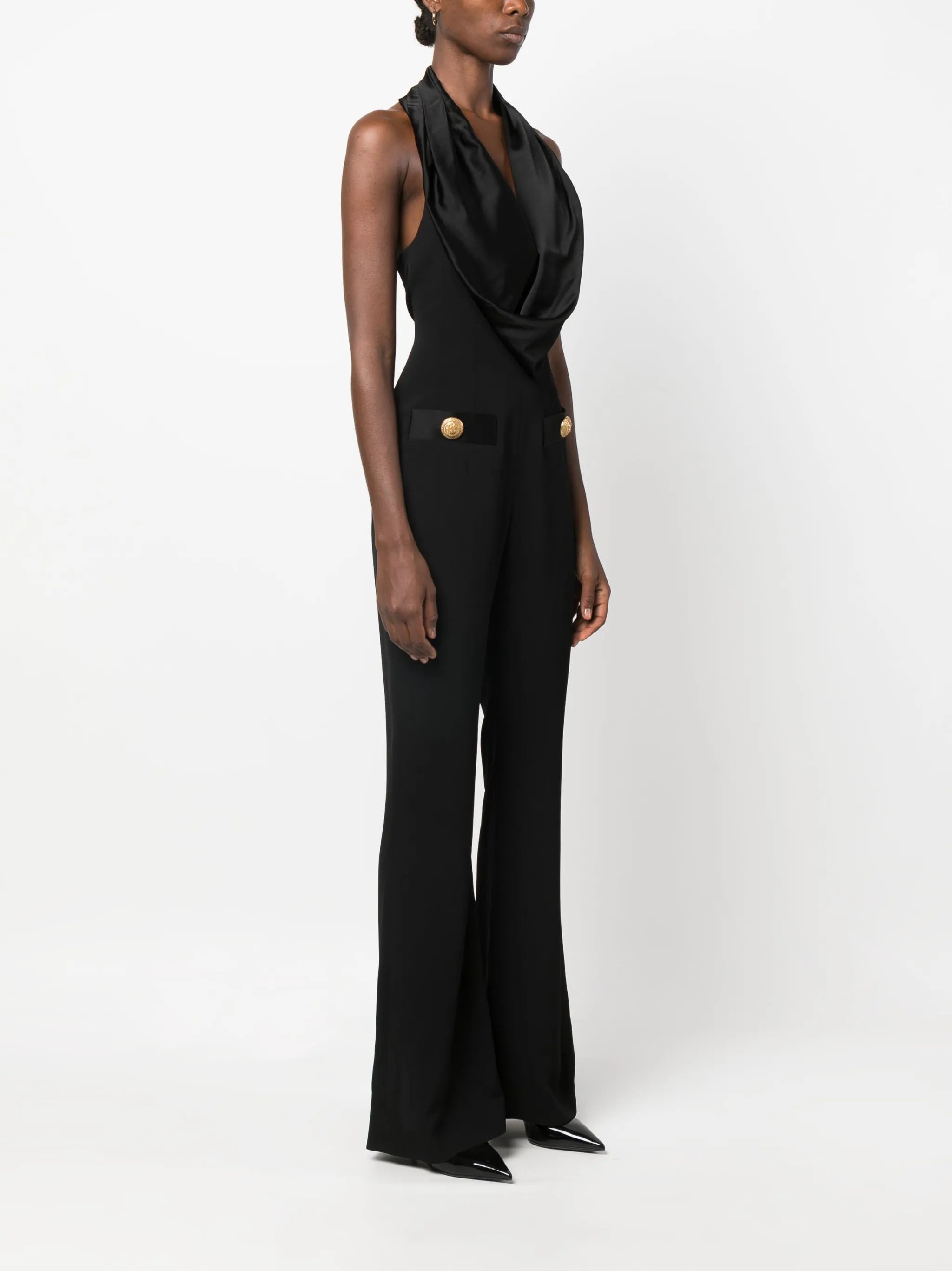 off-shoulder sleeveless jumpsuit