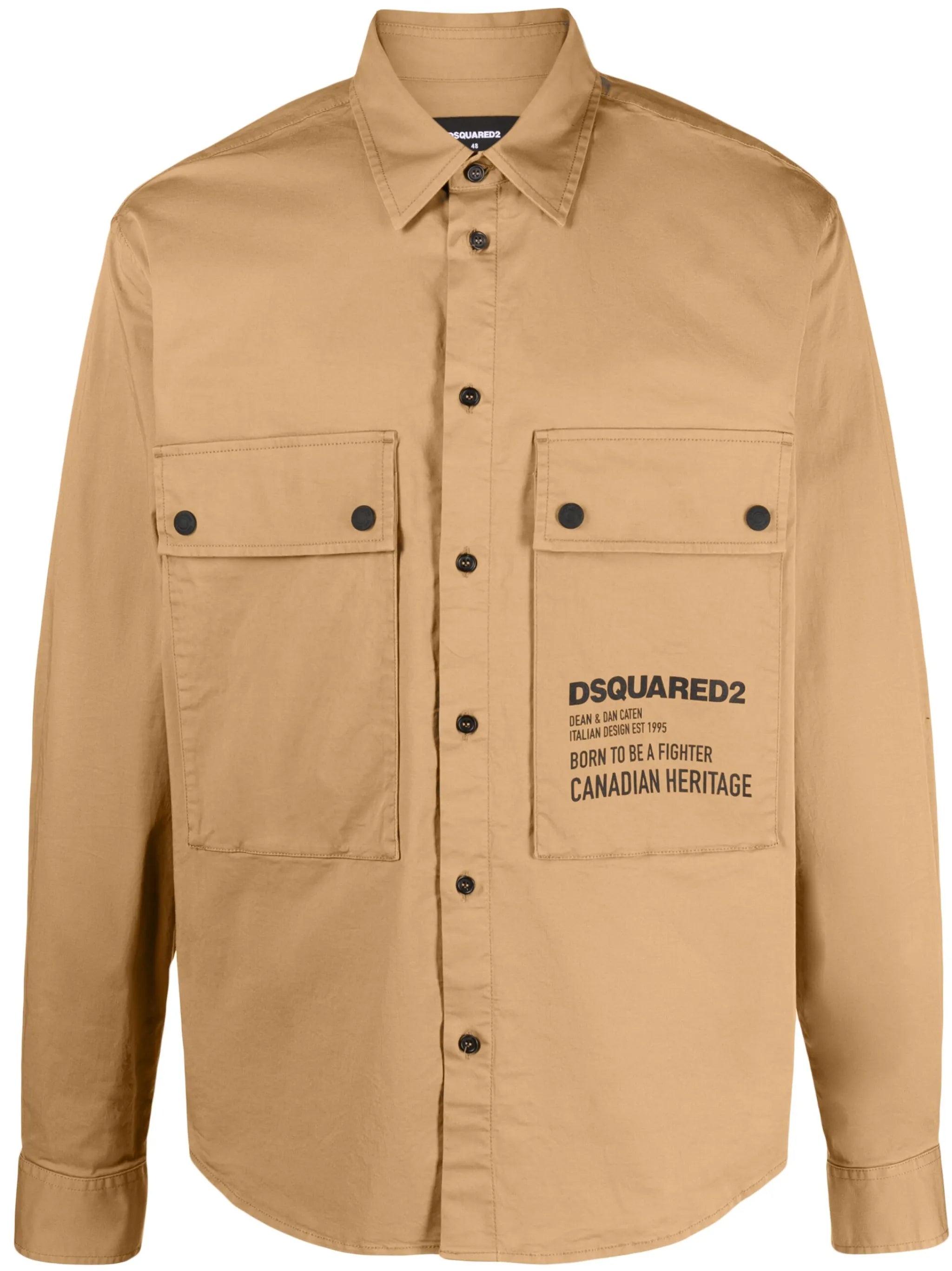 logo-print cotton-blend shirt