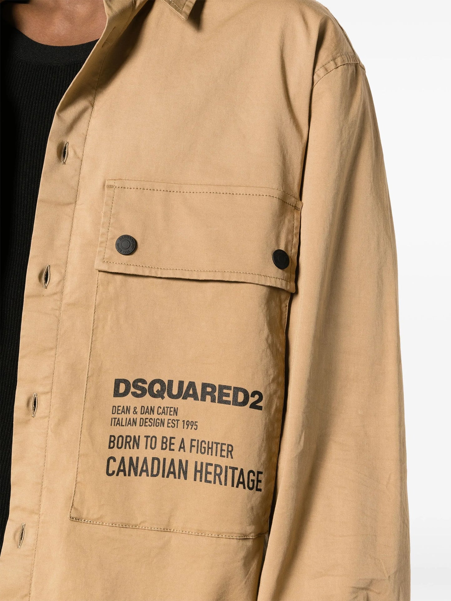 logo-print cotton-blend shirt