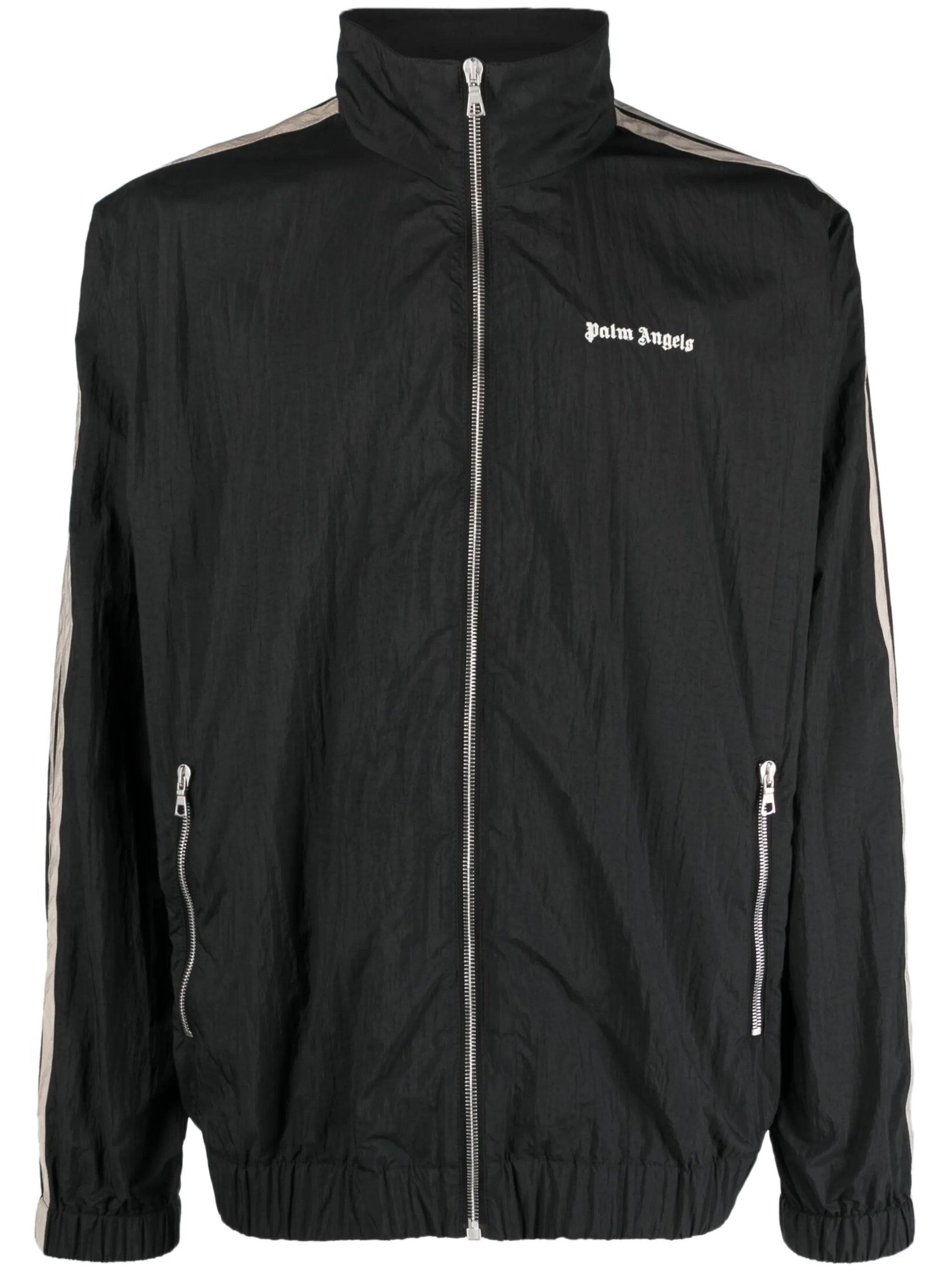 logo-print side-stripe track jacket