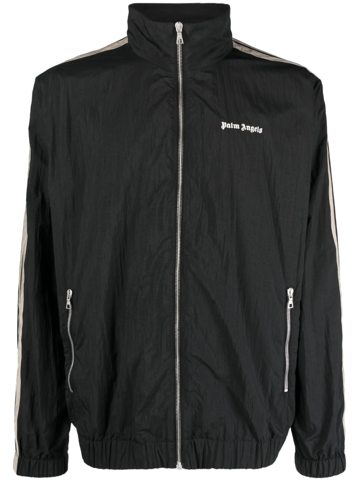 logo-print side-stripe track jacket