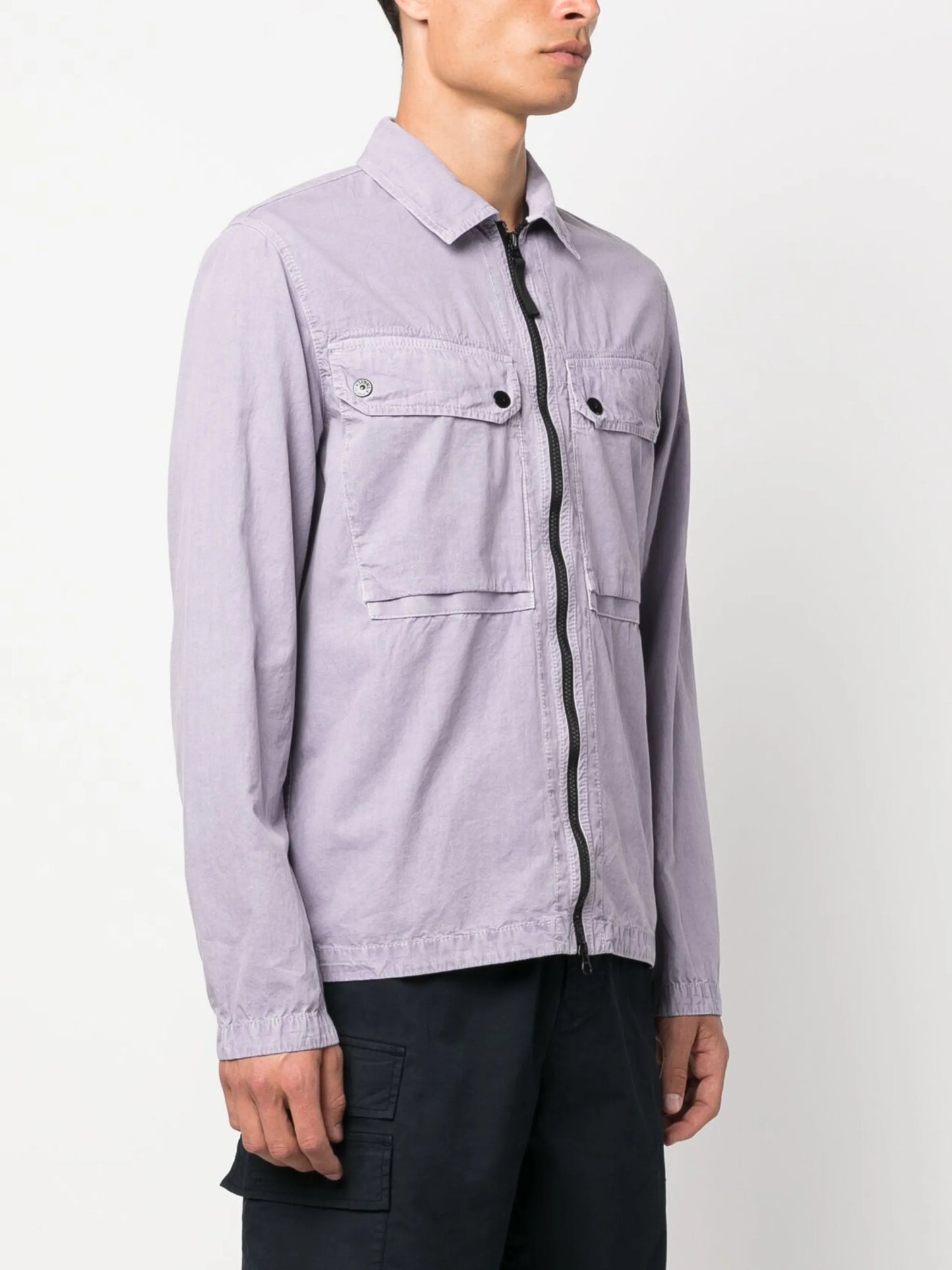 Compass-patch shirt jacket