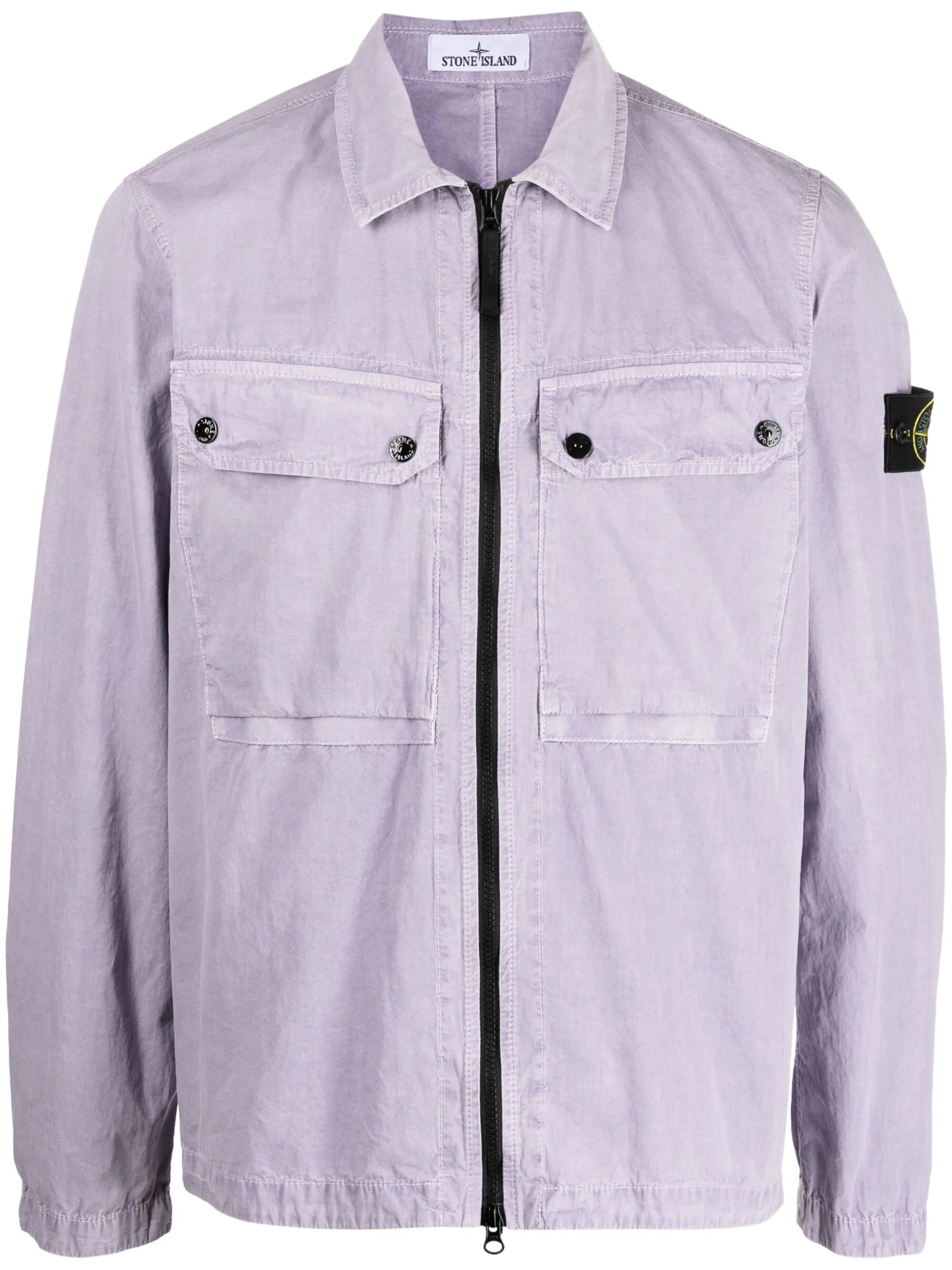 Compass-patch shirt jacket