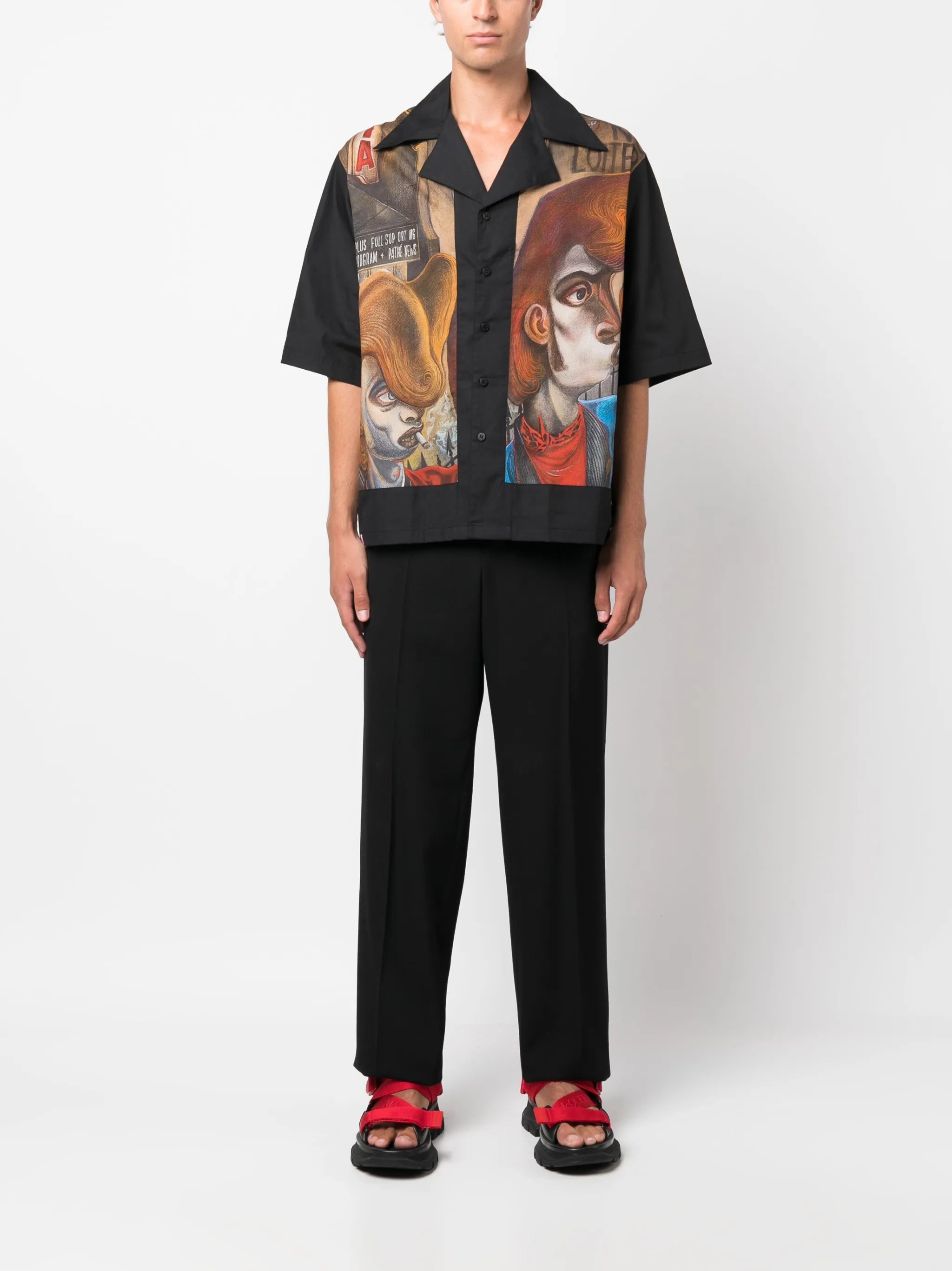 illustration-print organic-cotton shirt