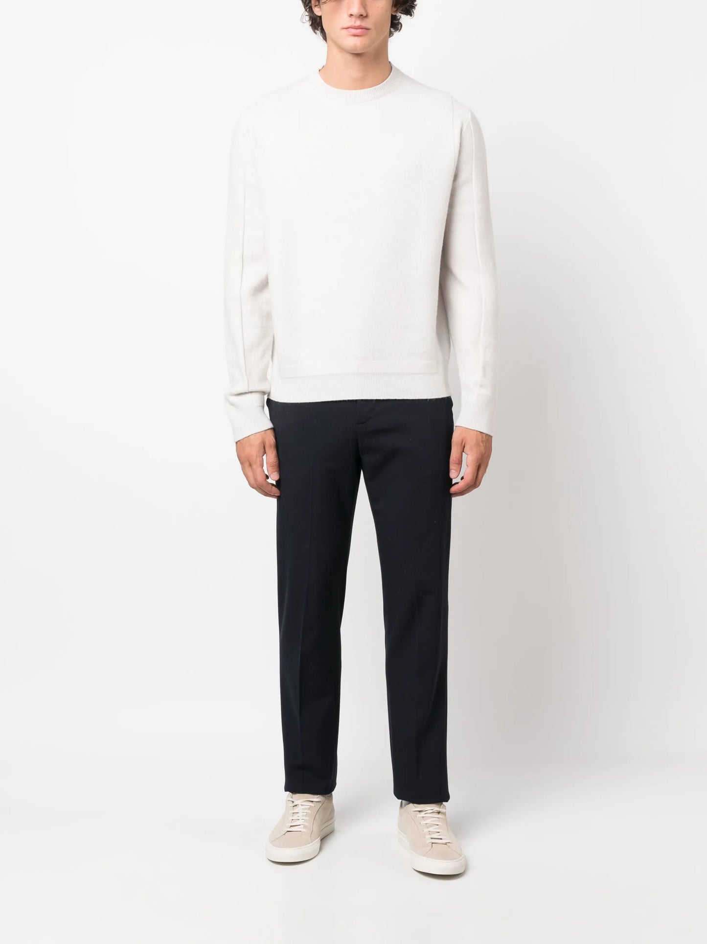 crew-neck wool-blend jumper