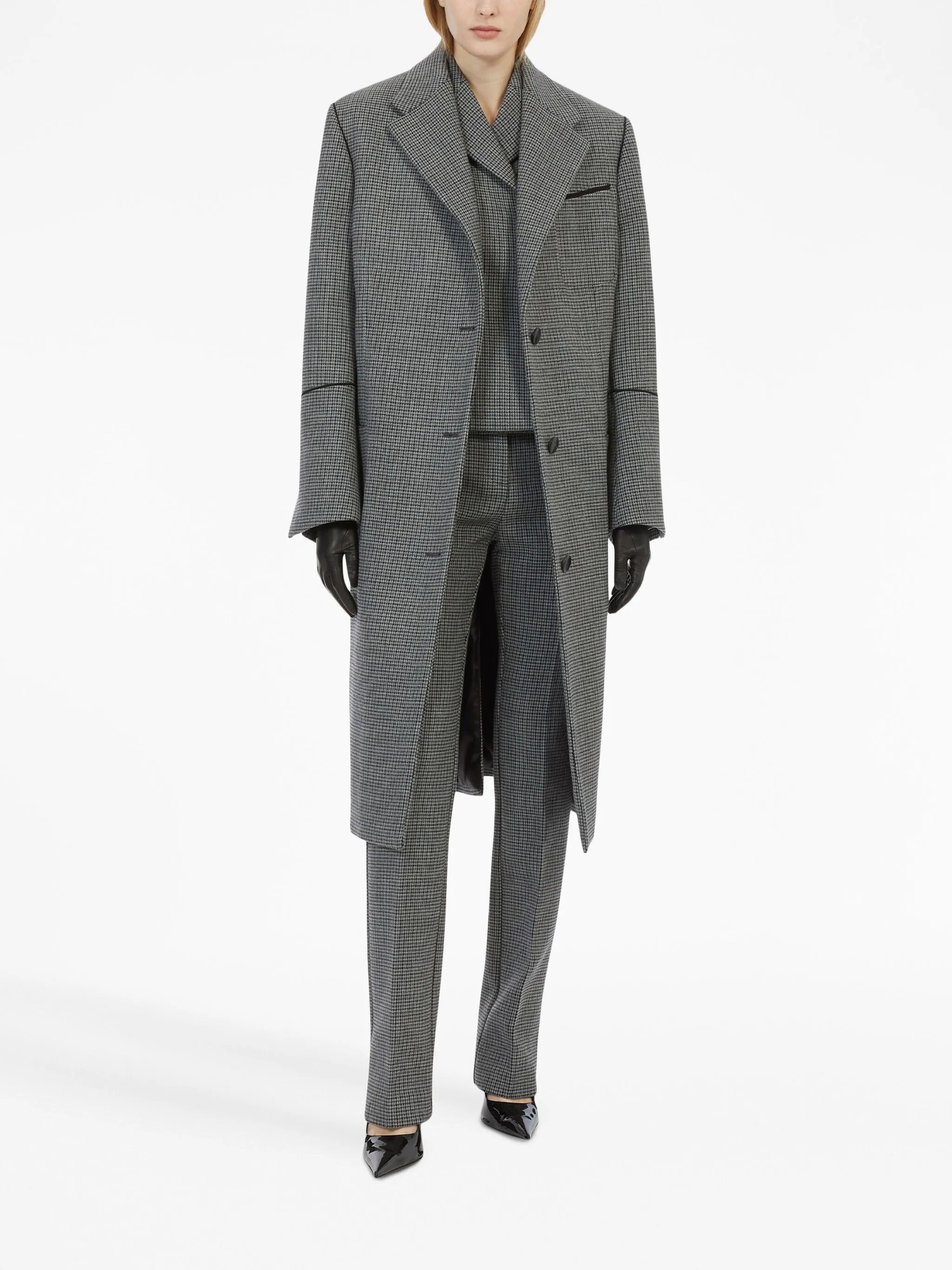 wool straight-leg tailored trousers