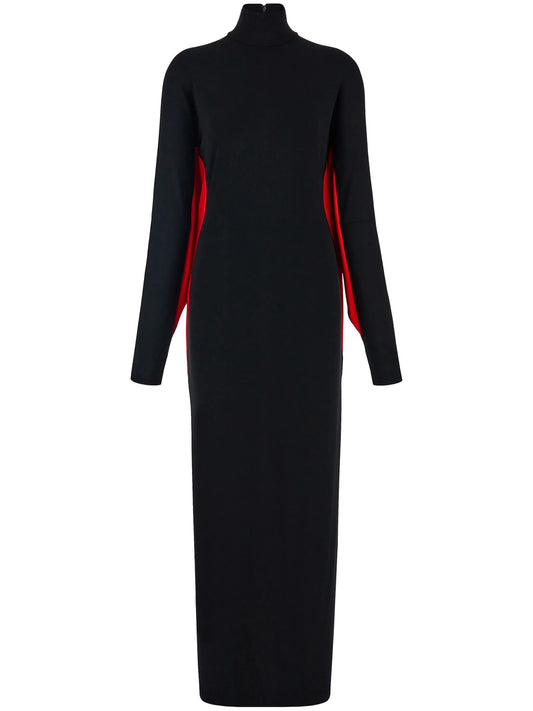 Batwing long-sleeve long dress