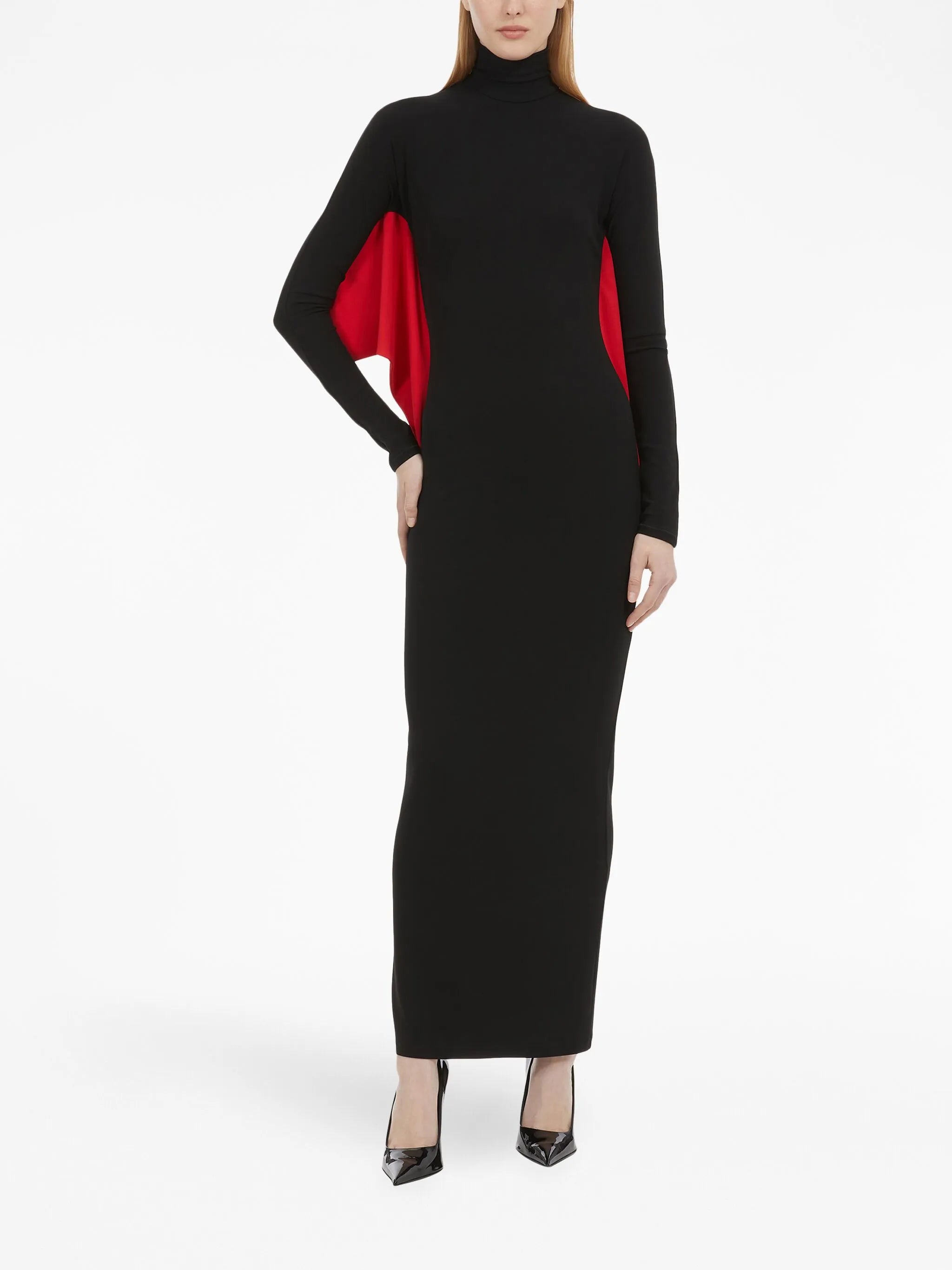 Batwing long-sleeve long dress