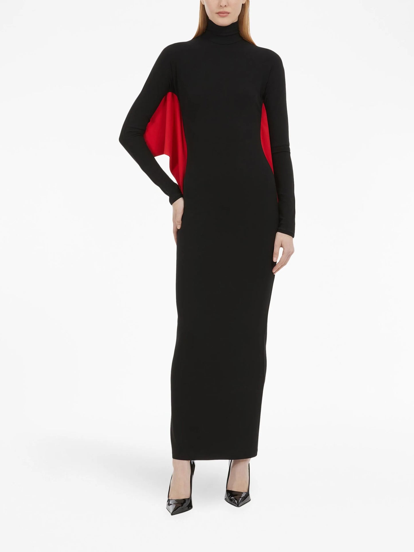 Batwing long-sleeve long dress