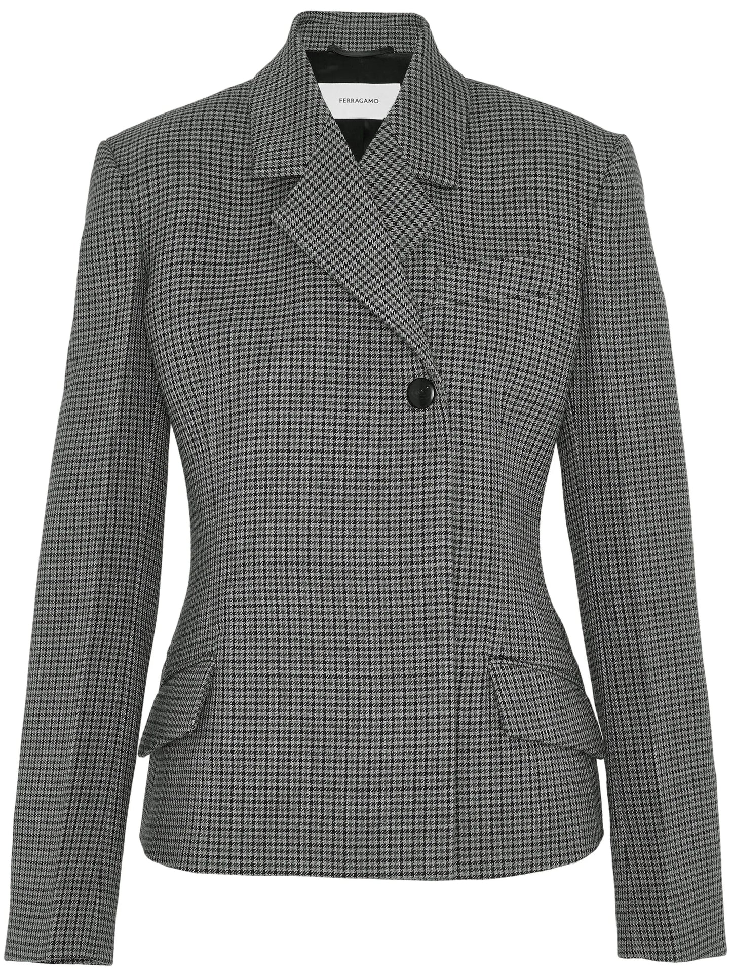 shepherd's-check double-breasted blazer