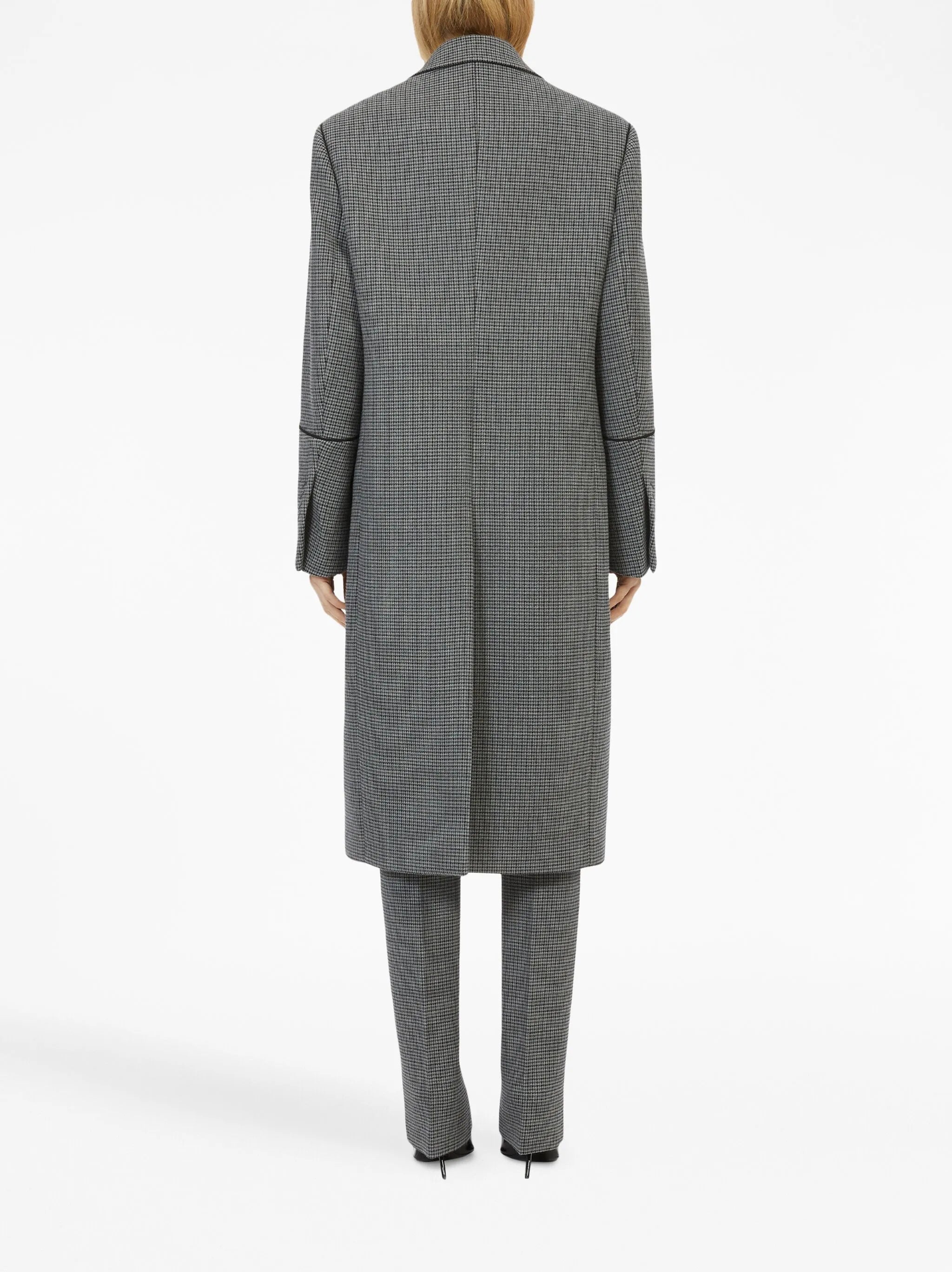 single-breasted check-pattern coat