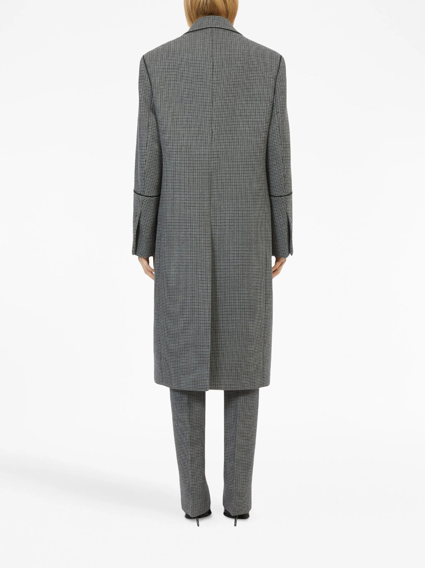 single-breasted check-pattern coat
