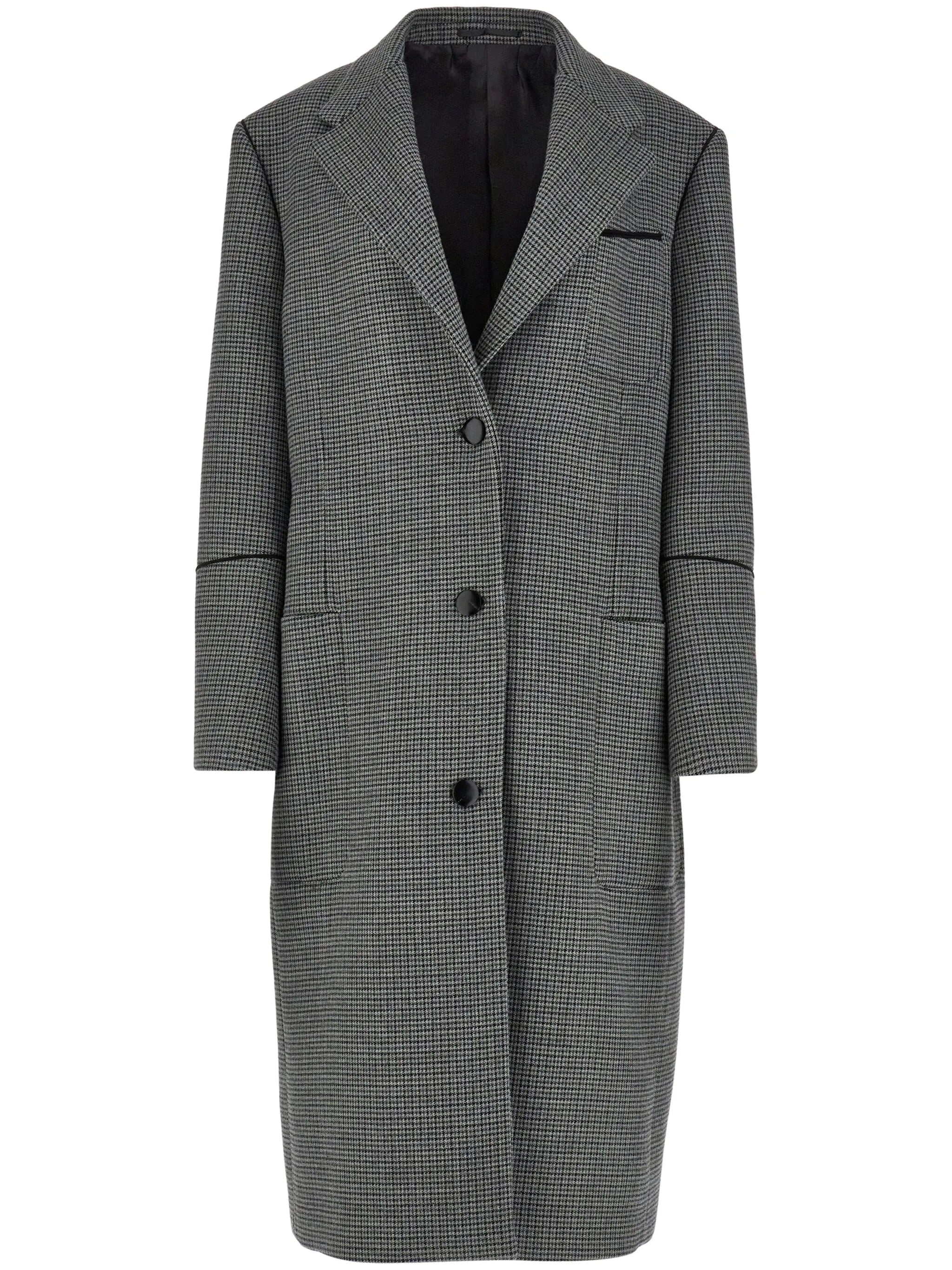 single-breasted check-pattern coat