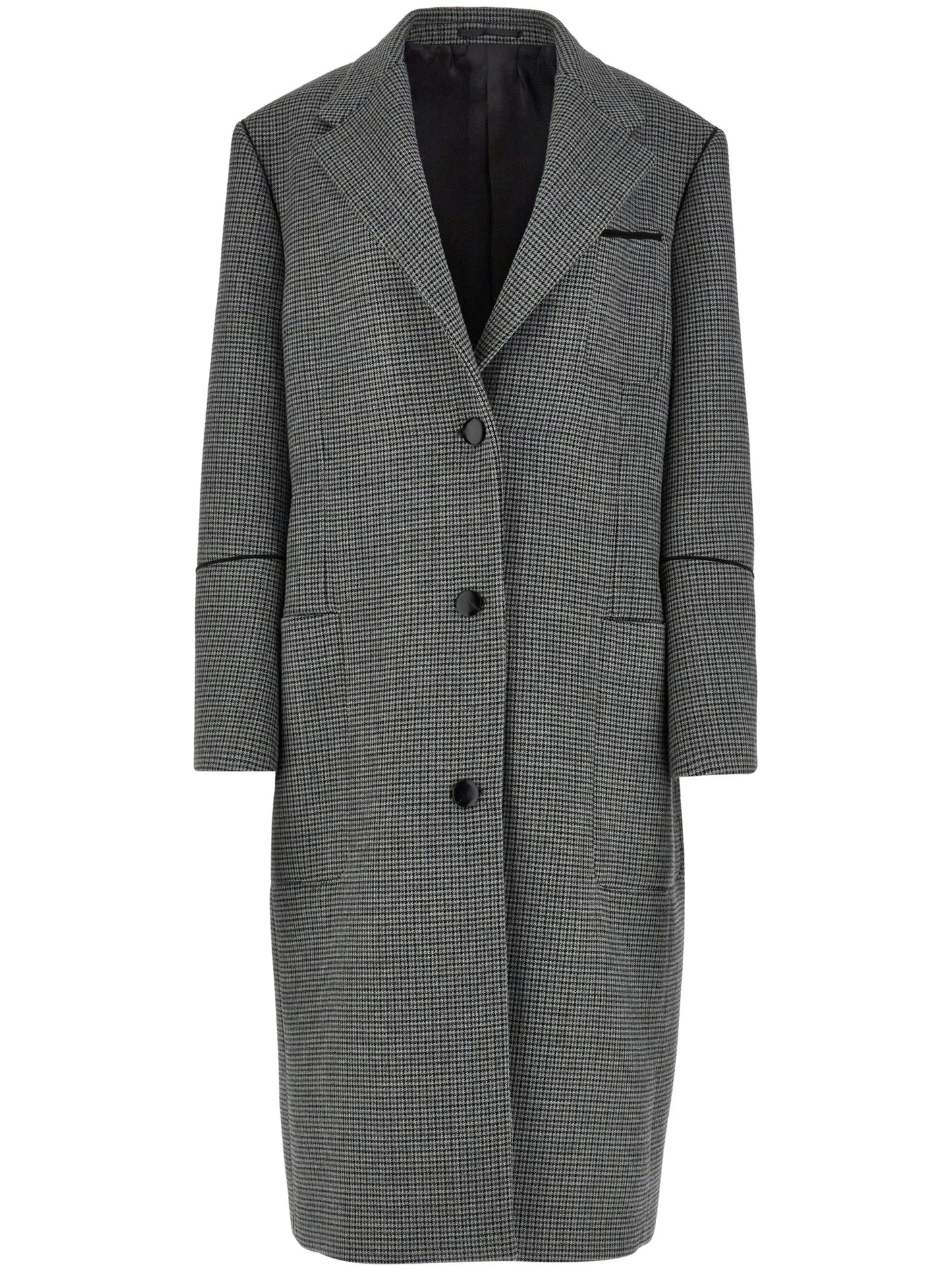 single-breasted check-pattern coat