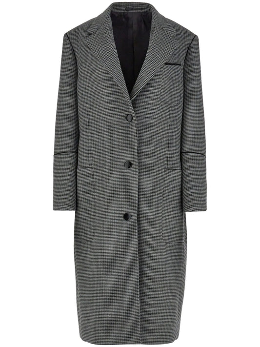 single-breasted check-pattern coat