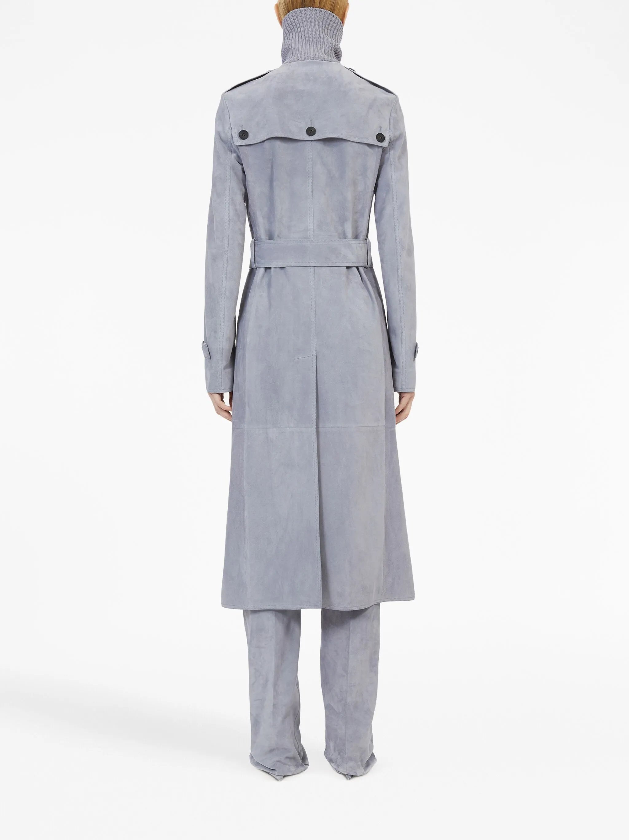 belted suede coat