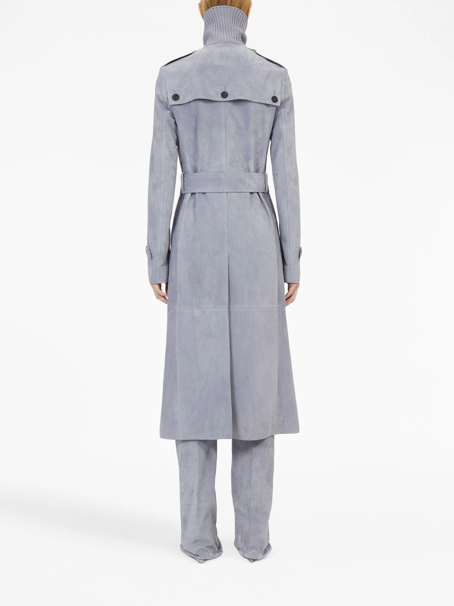 belted suede coat