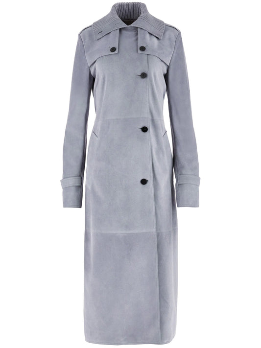 belted suede coat