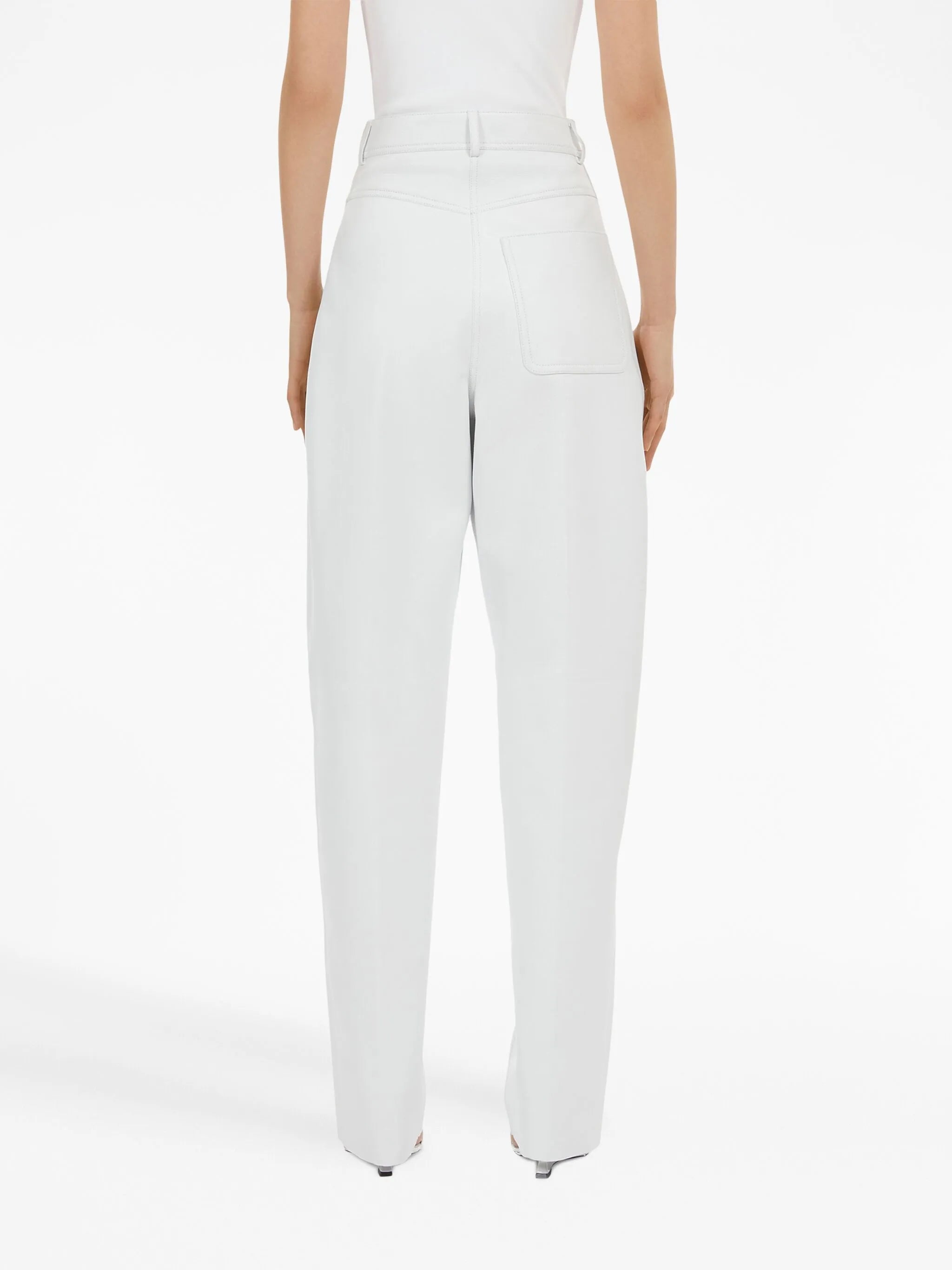 leather tapered trousers