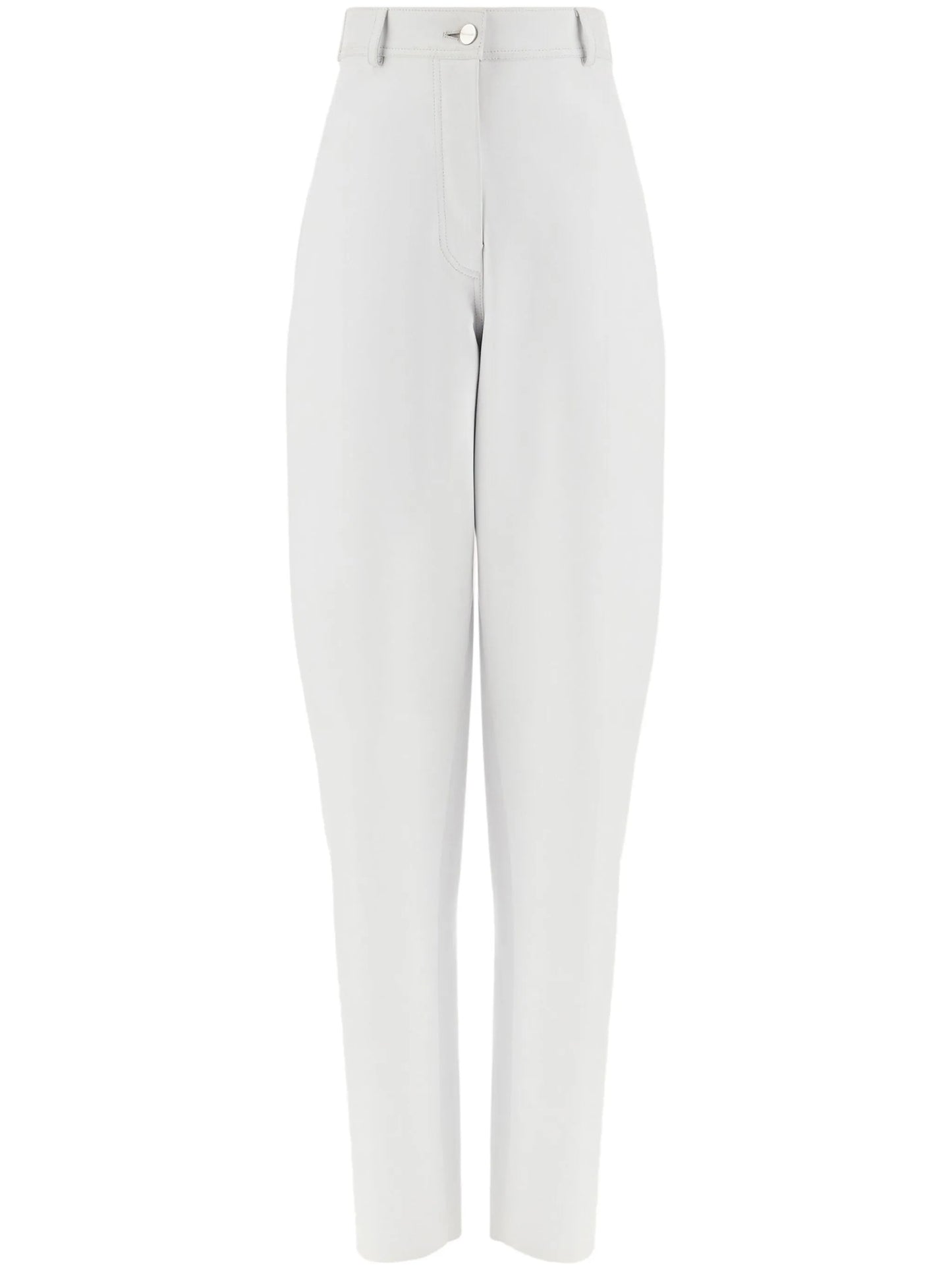 leather tapered trousers