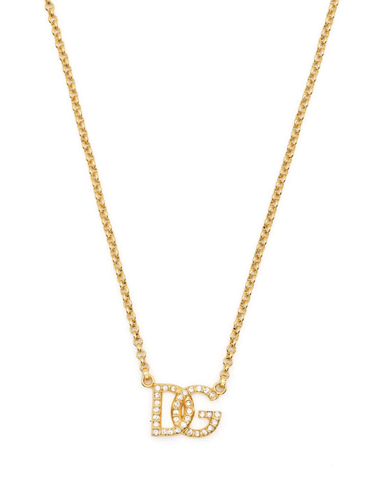 logo-charm polished necklace