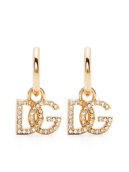 crystal-embellished logo-lettering earrings