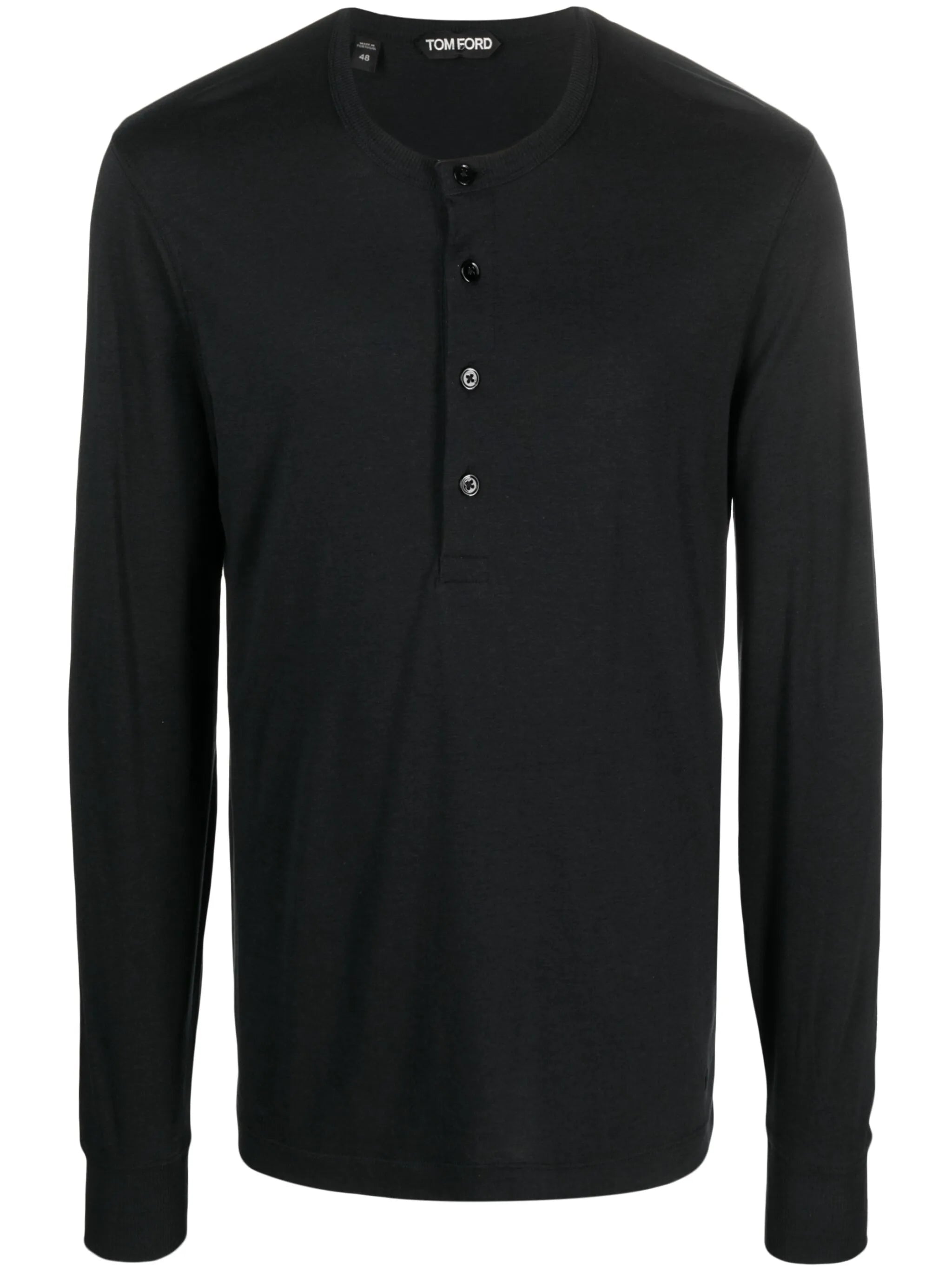 long-sleeve Henley T-shirt